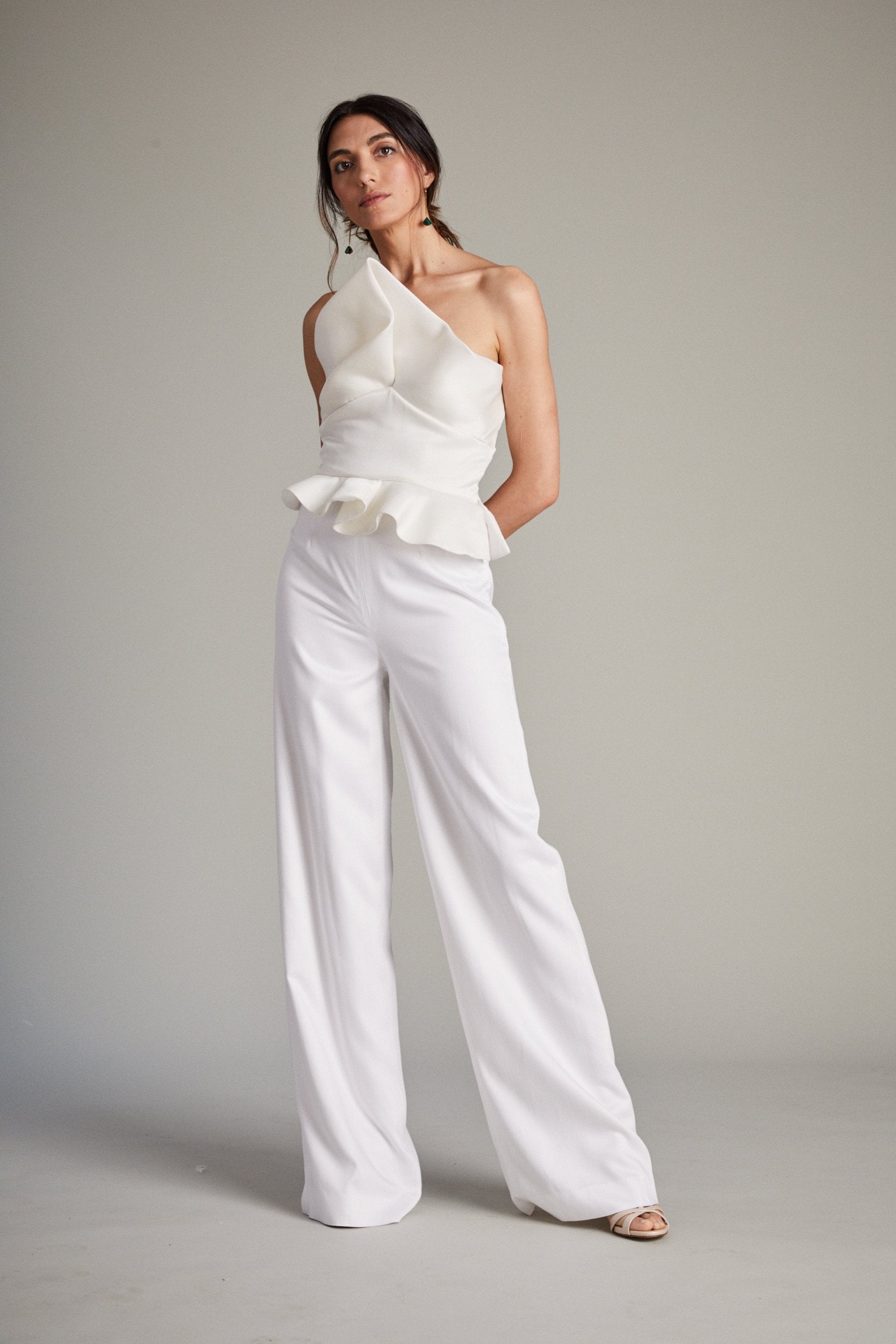 White Wide Leg Trousers