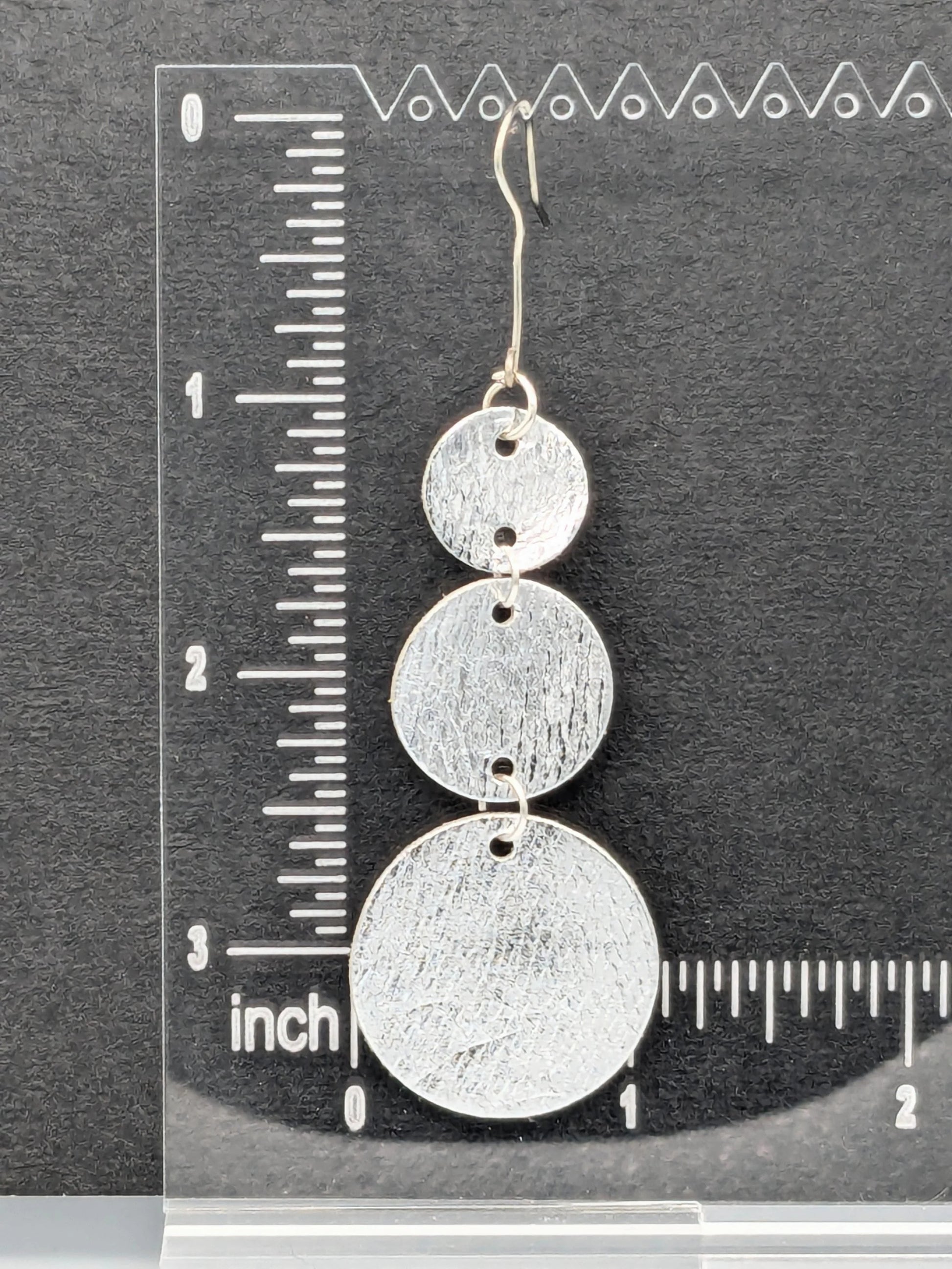Silver Circles Series: One-of-a-Kind Textured Italian Leather Earrings