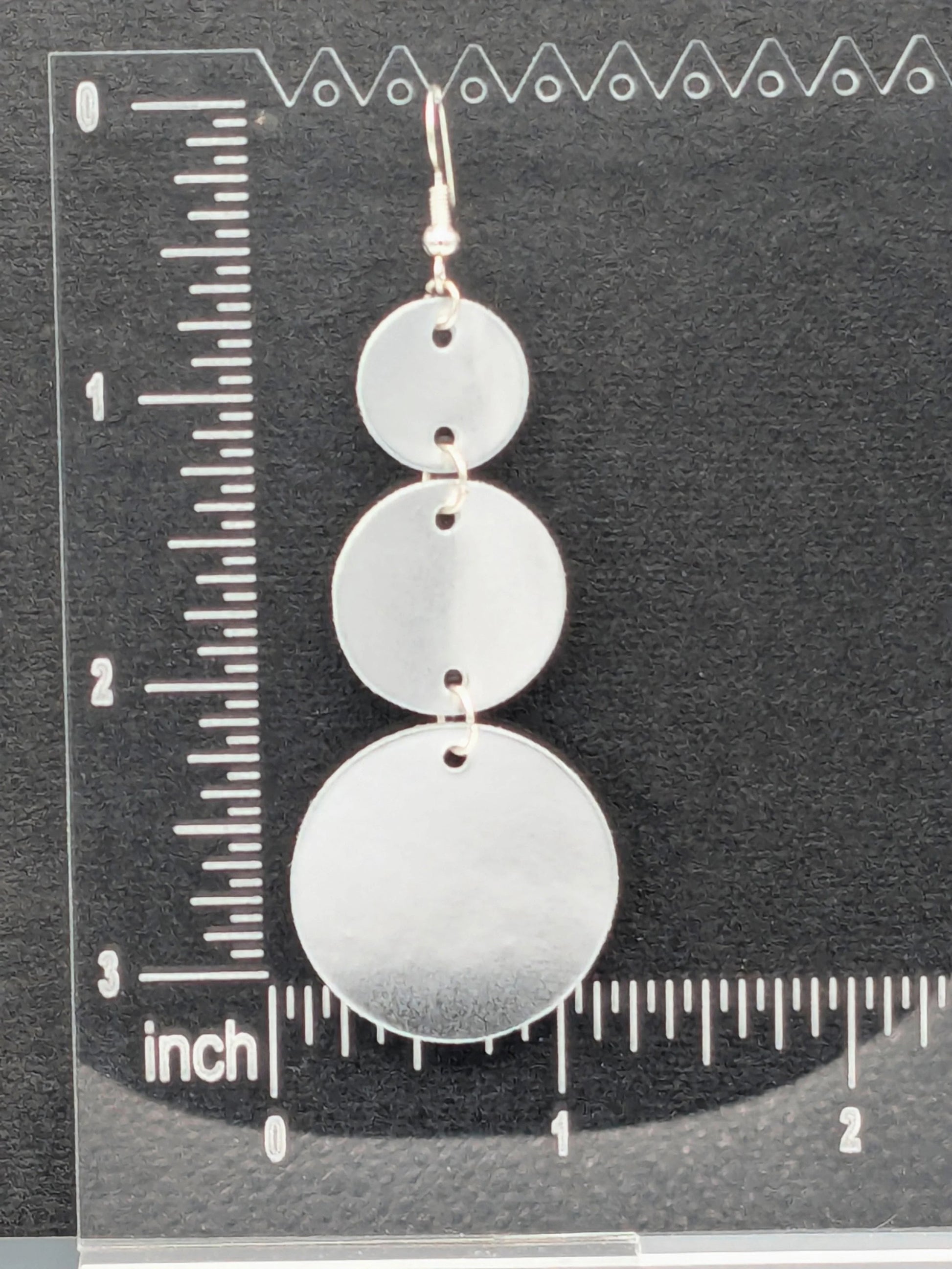 Silver Circles Series: One-of-a-Kind Mirror-Finish Italian Leather Earrings
