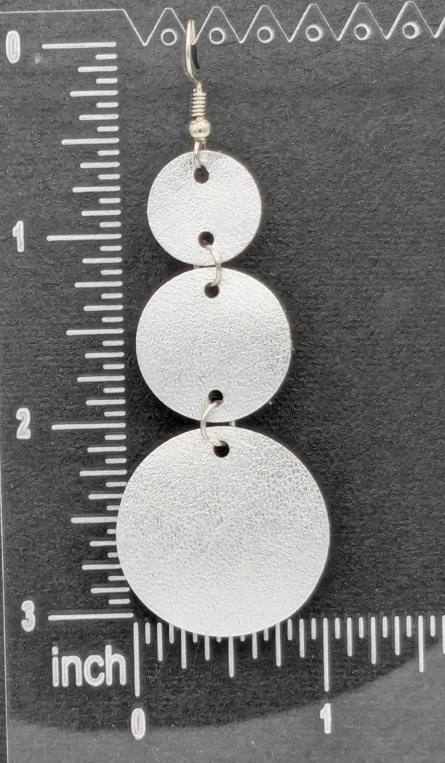 Silver Circles Series: One-of-a-Kind Italian Leather Earrings