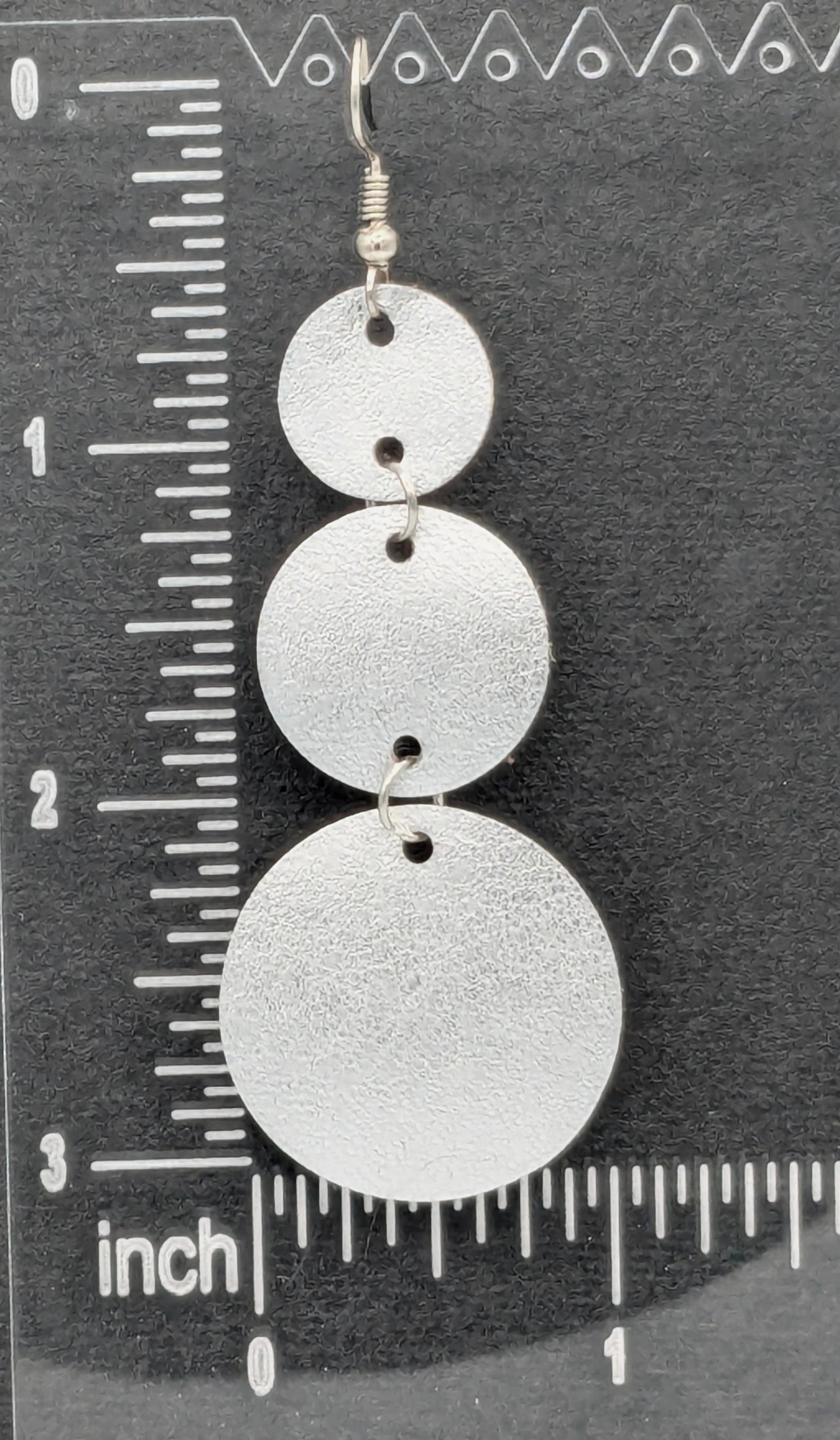 Silver Circles Series: One-of-a-Kind Italian Leather Earrings