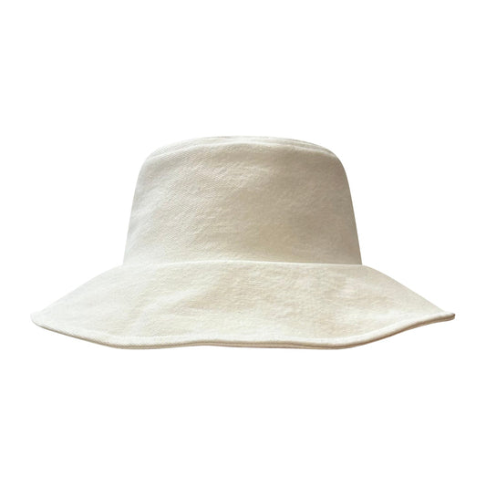 Denim Bucket Hat-White