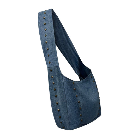 Cleo Denim Tote Bag-Medium Blue
