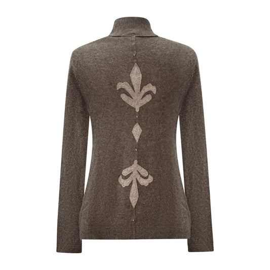Fleur de Lis Wrap Sweater – Taupe