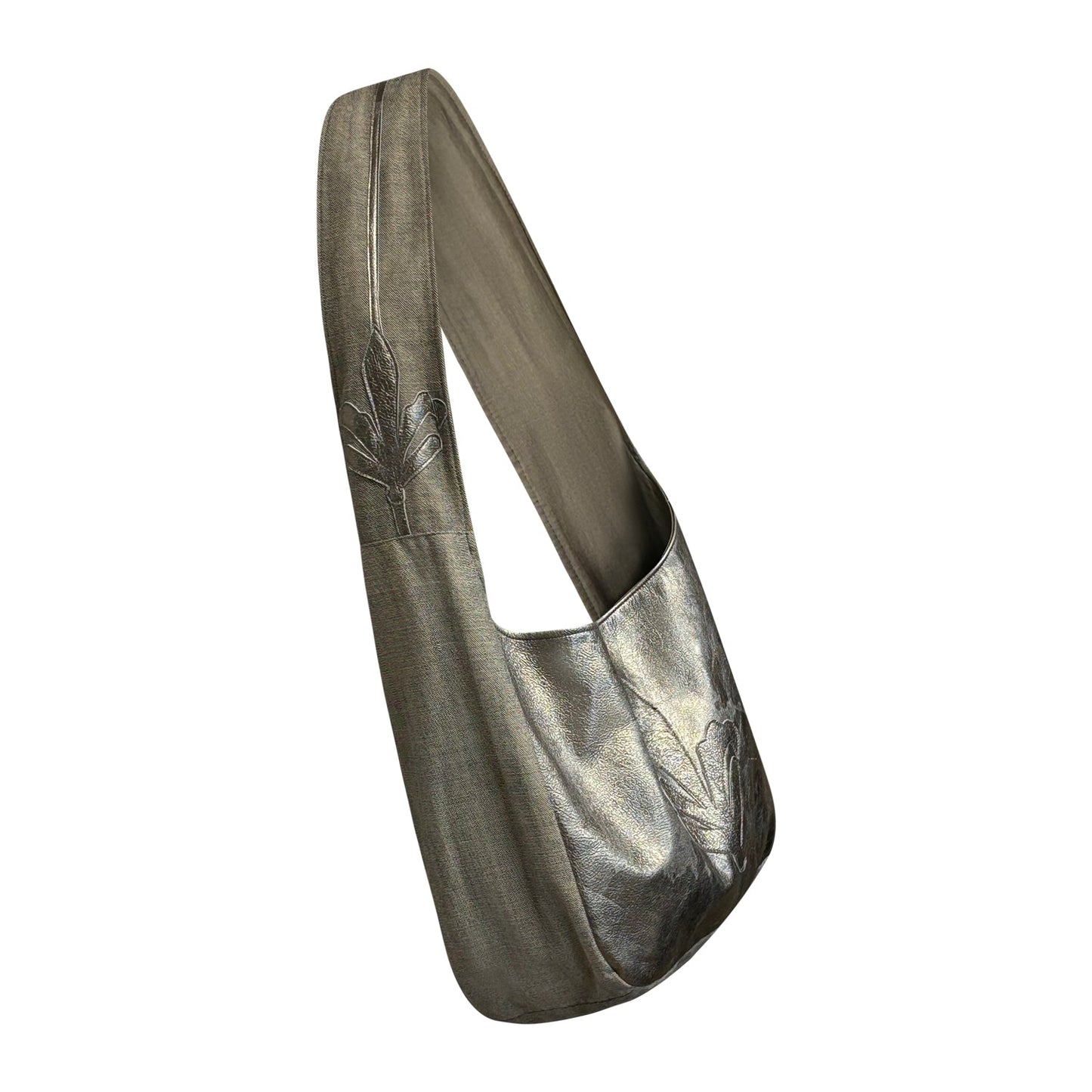 Eva Metallic Leather & Denim Tote