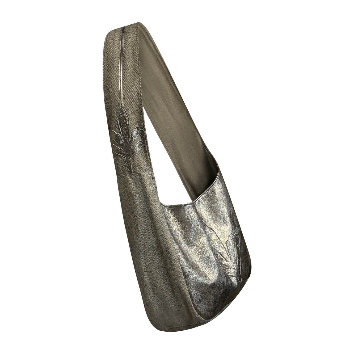 Eva Metallic Leather & Denim Tote