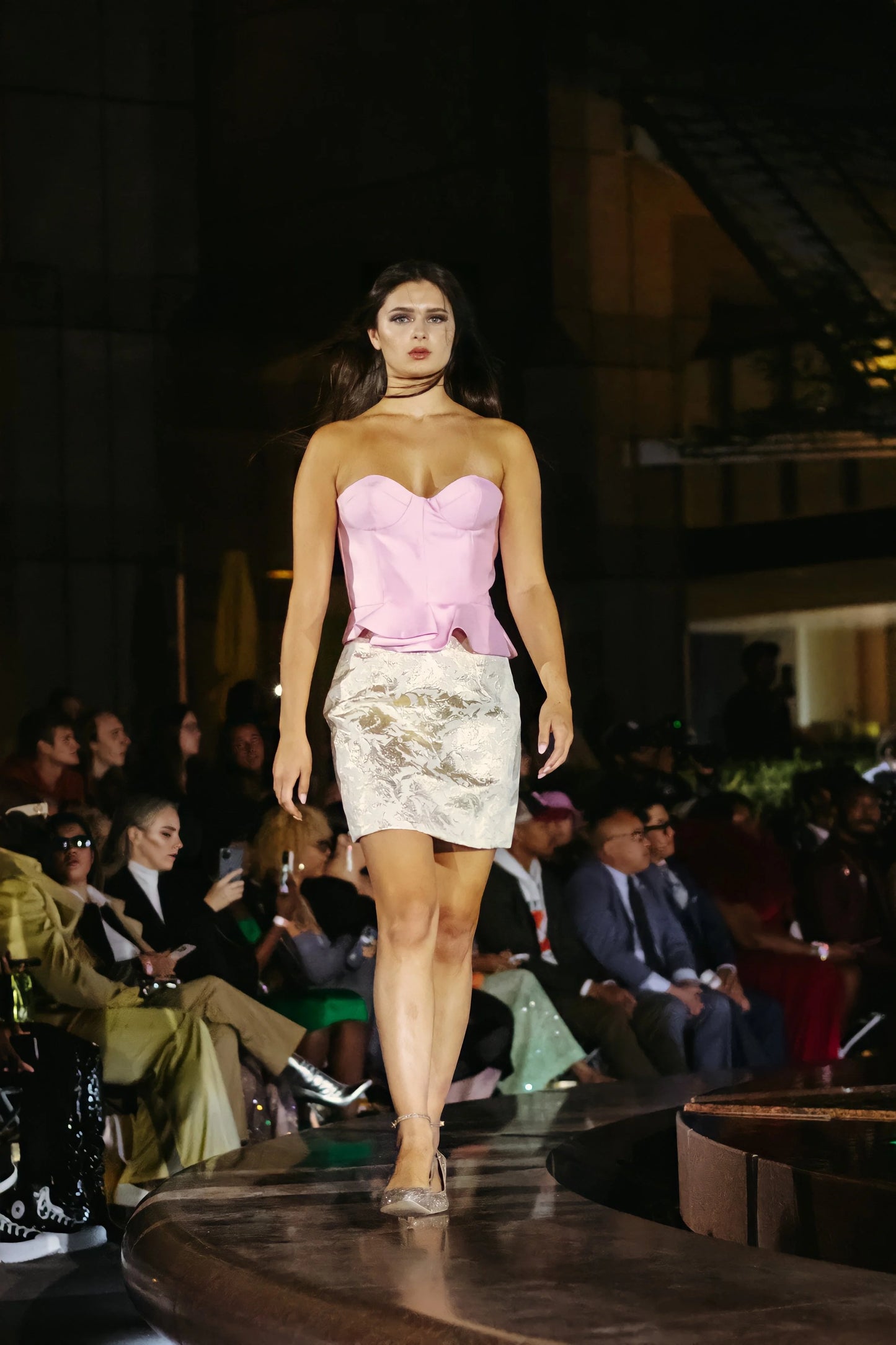 Gold Brocade Pencil Skirt - Size 2