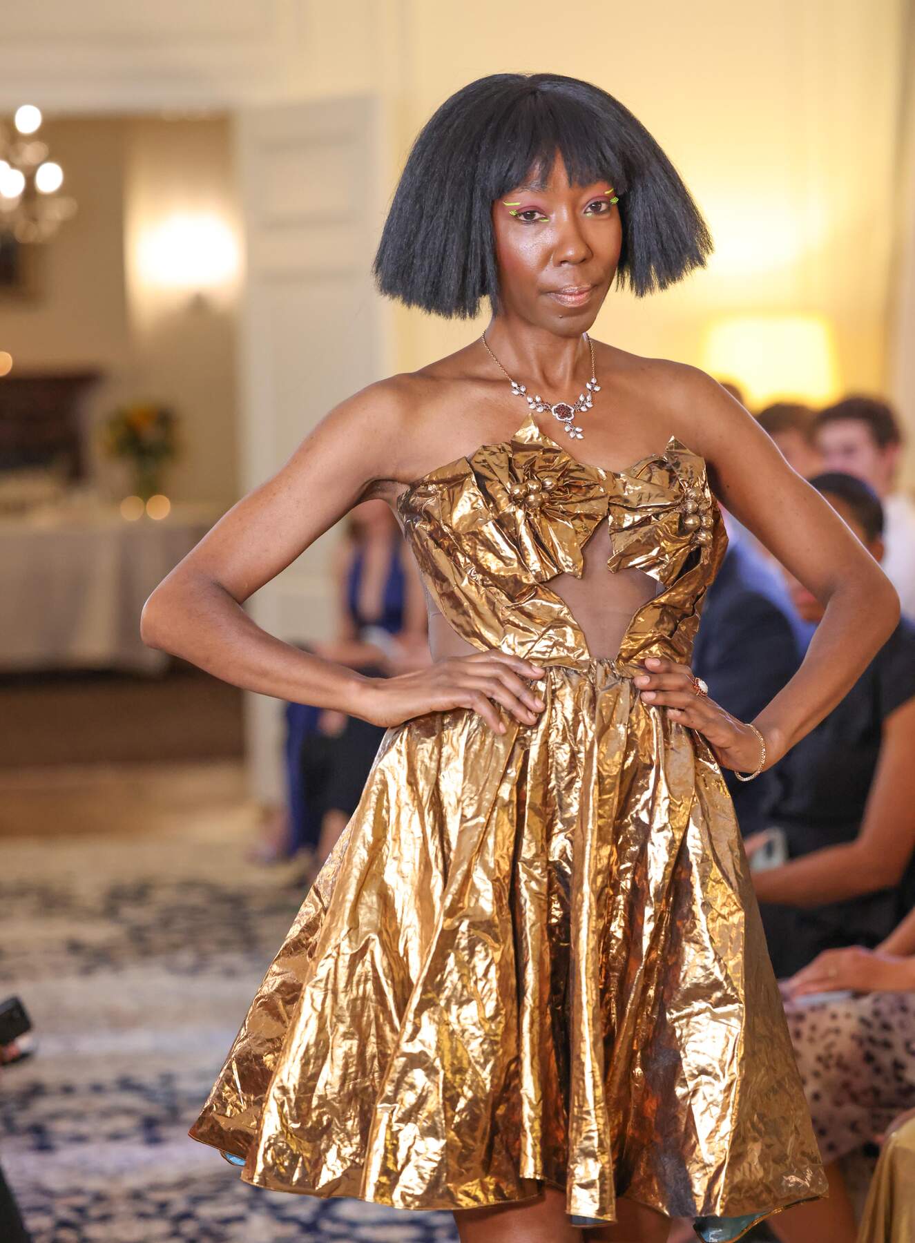 Gold Off Shoulders Dress