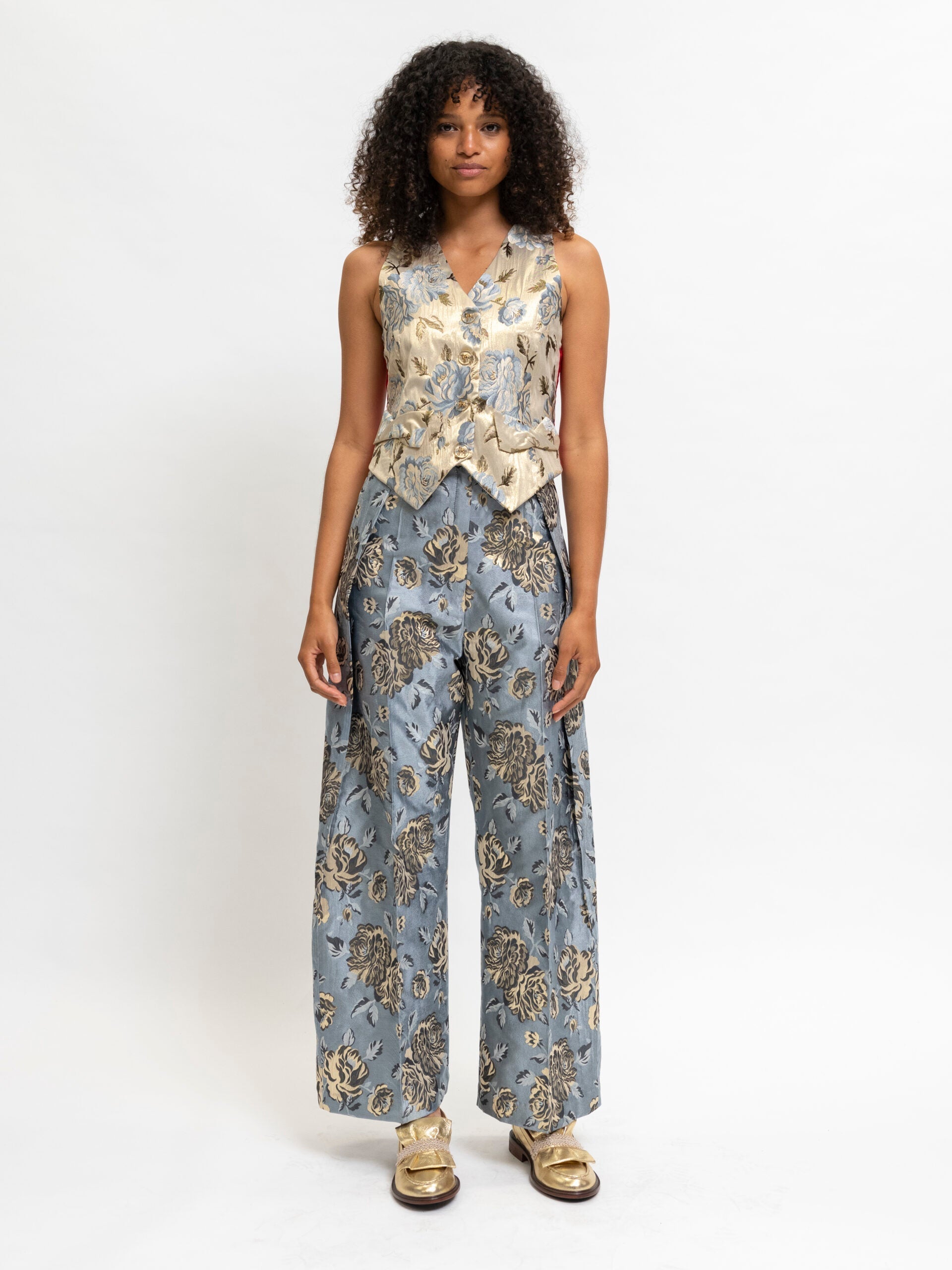 Pants Floral Blue Palazzo