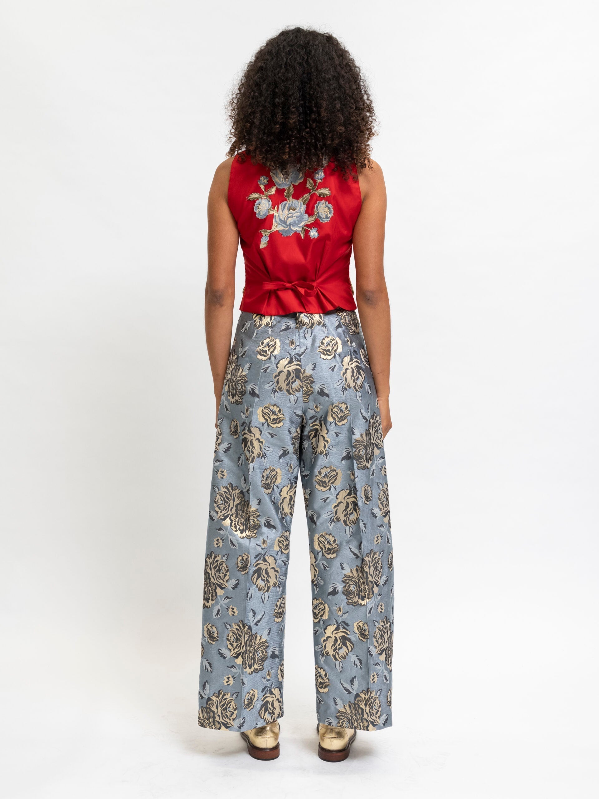 Pants Floral Blue Palazzo