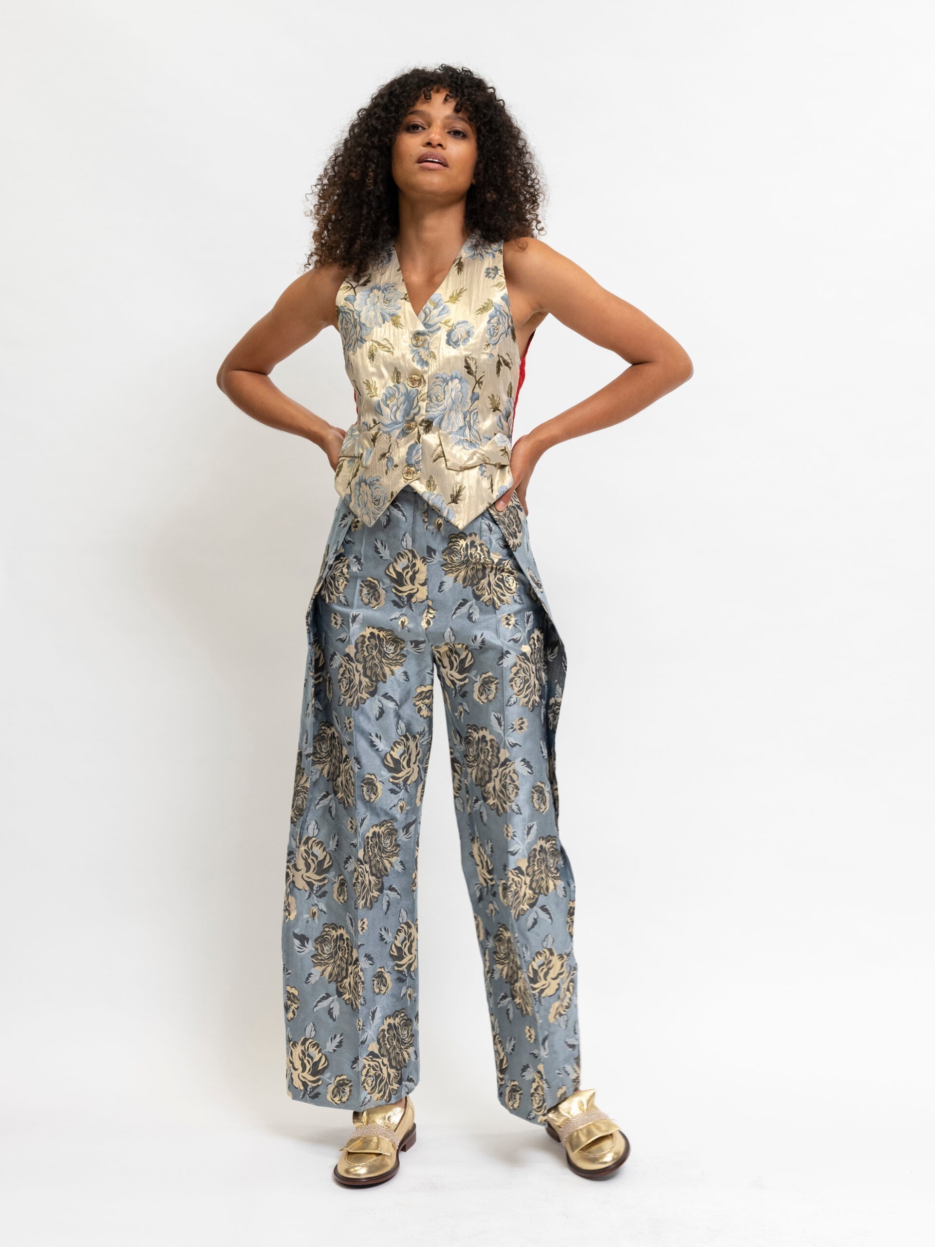 Pants Floral Blue Palazzo