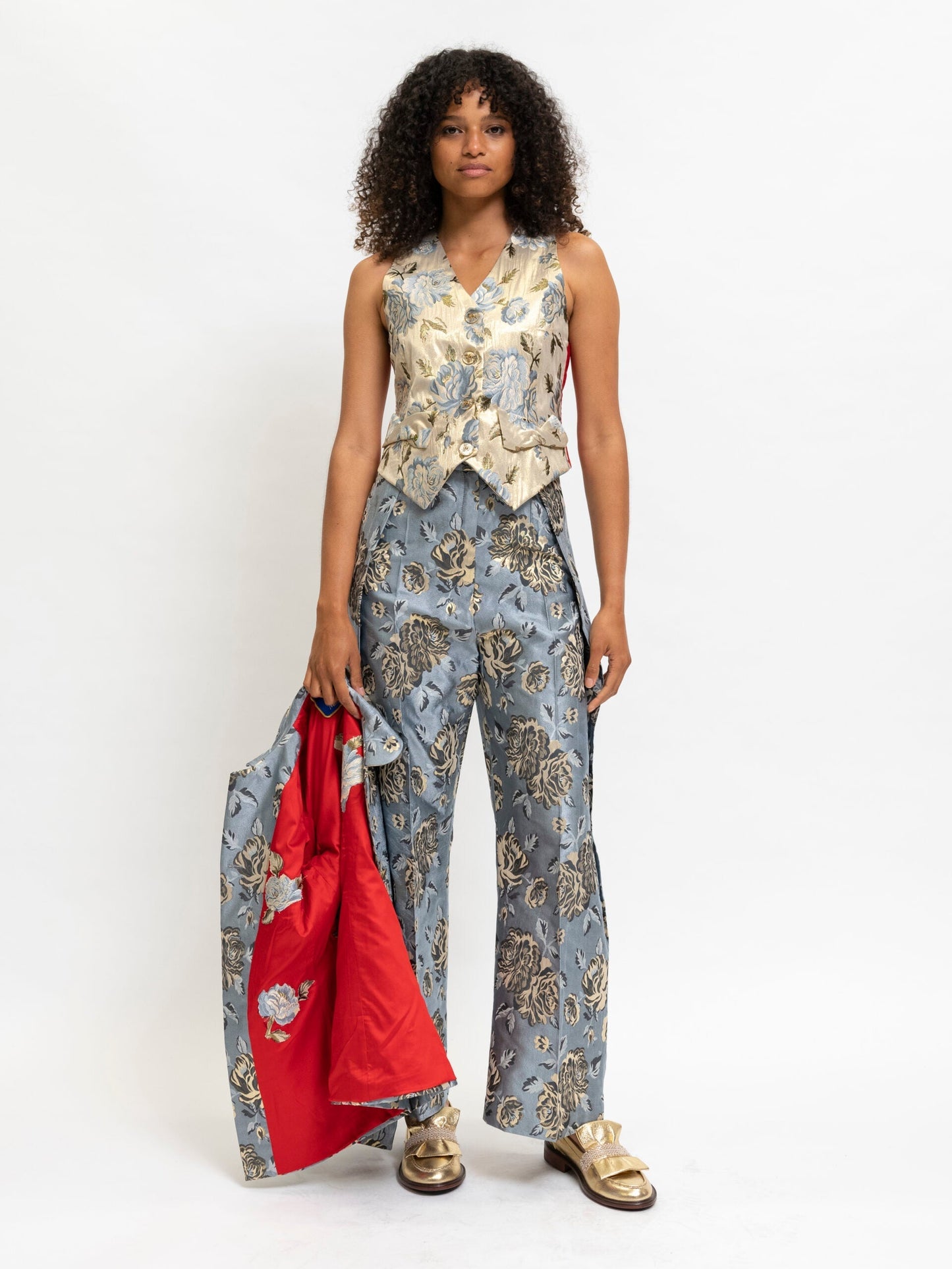 Pants Floral Blue Palazzo
