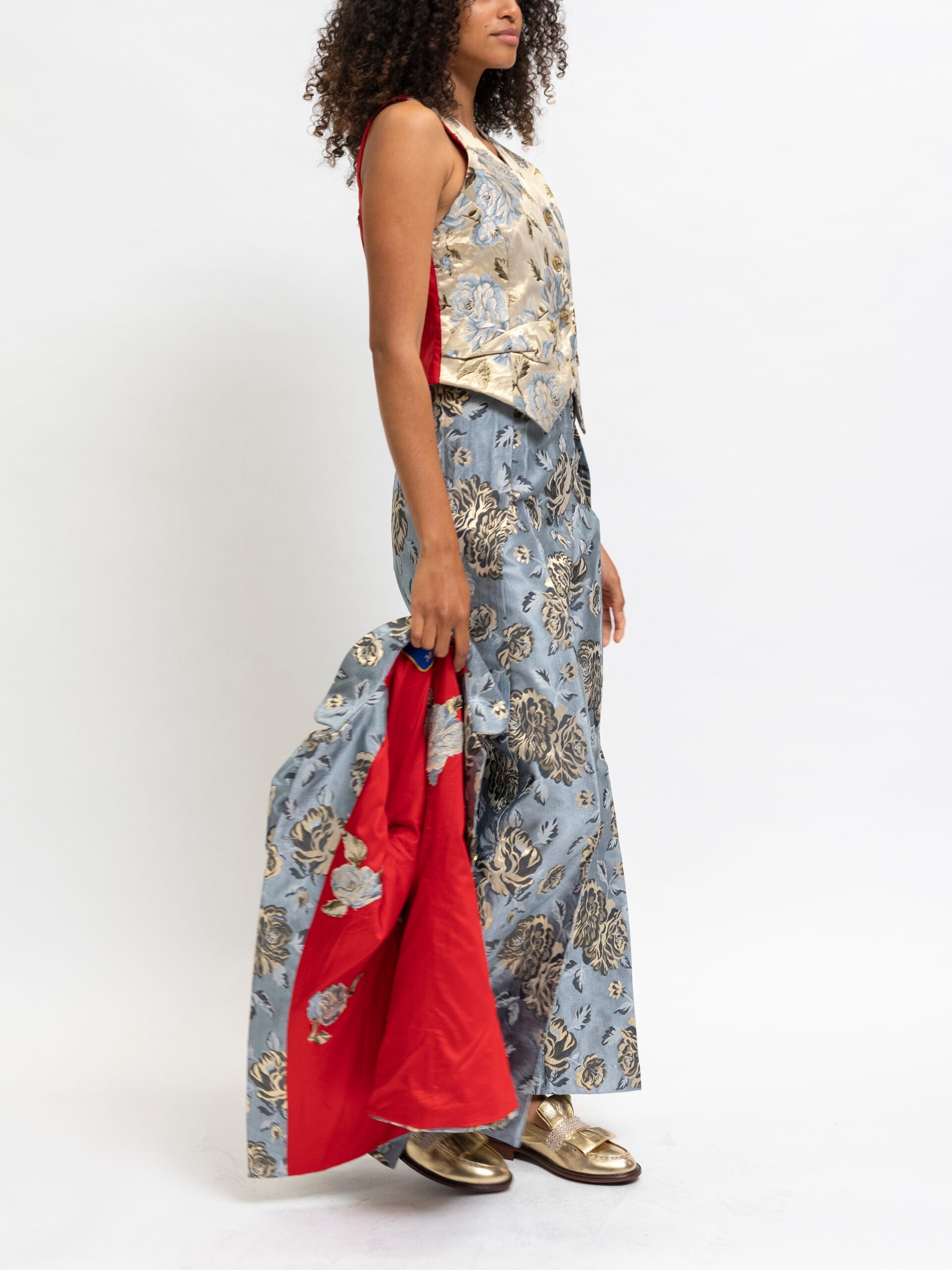 Pants Floral Blue Palazzo