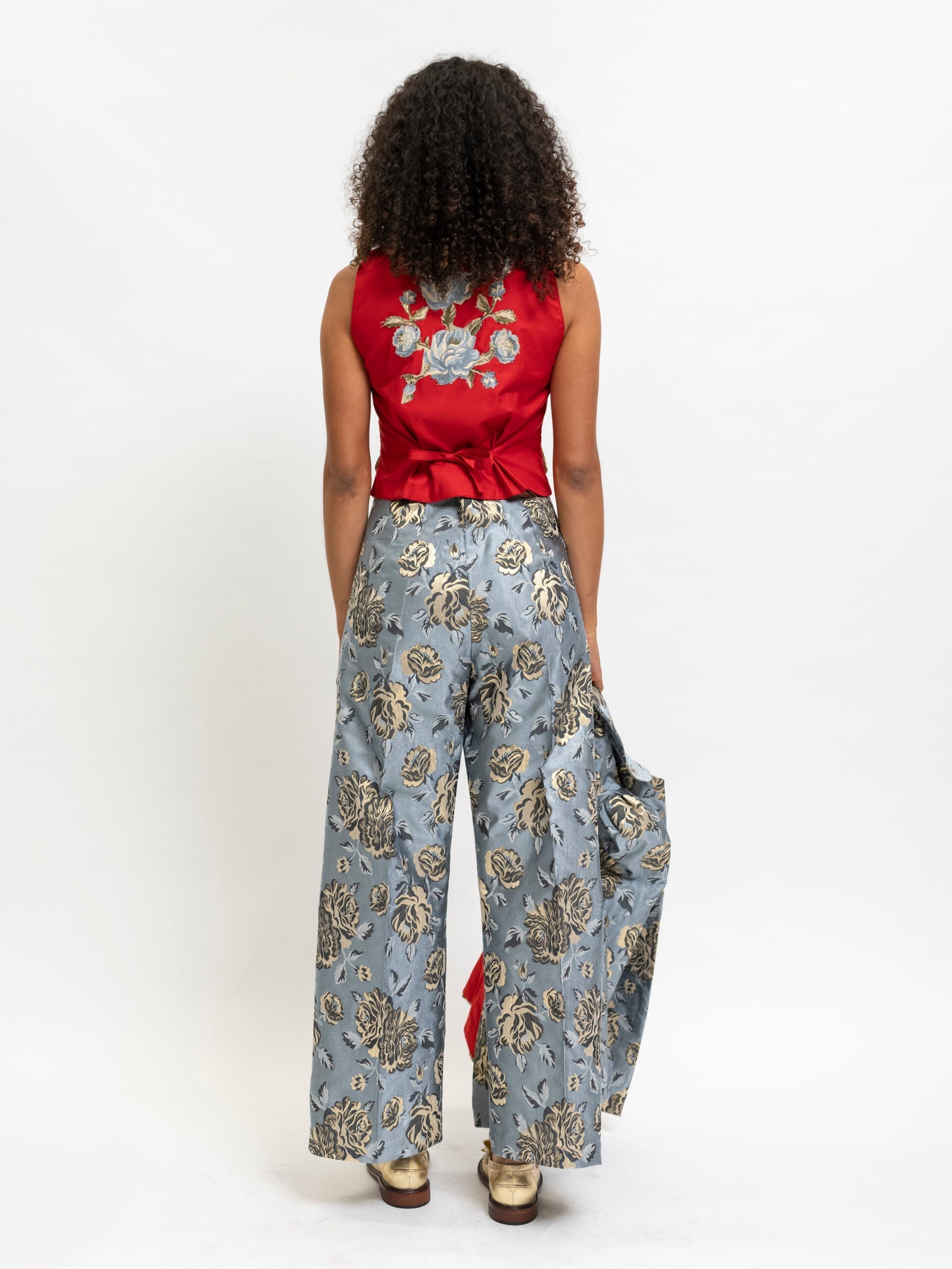 Pants Floral Blue Palazzo