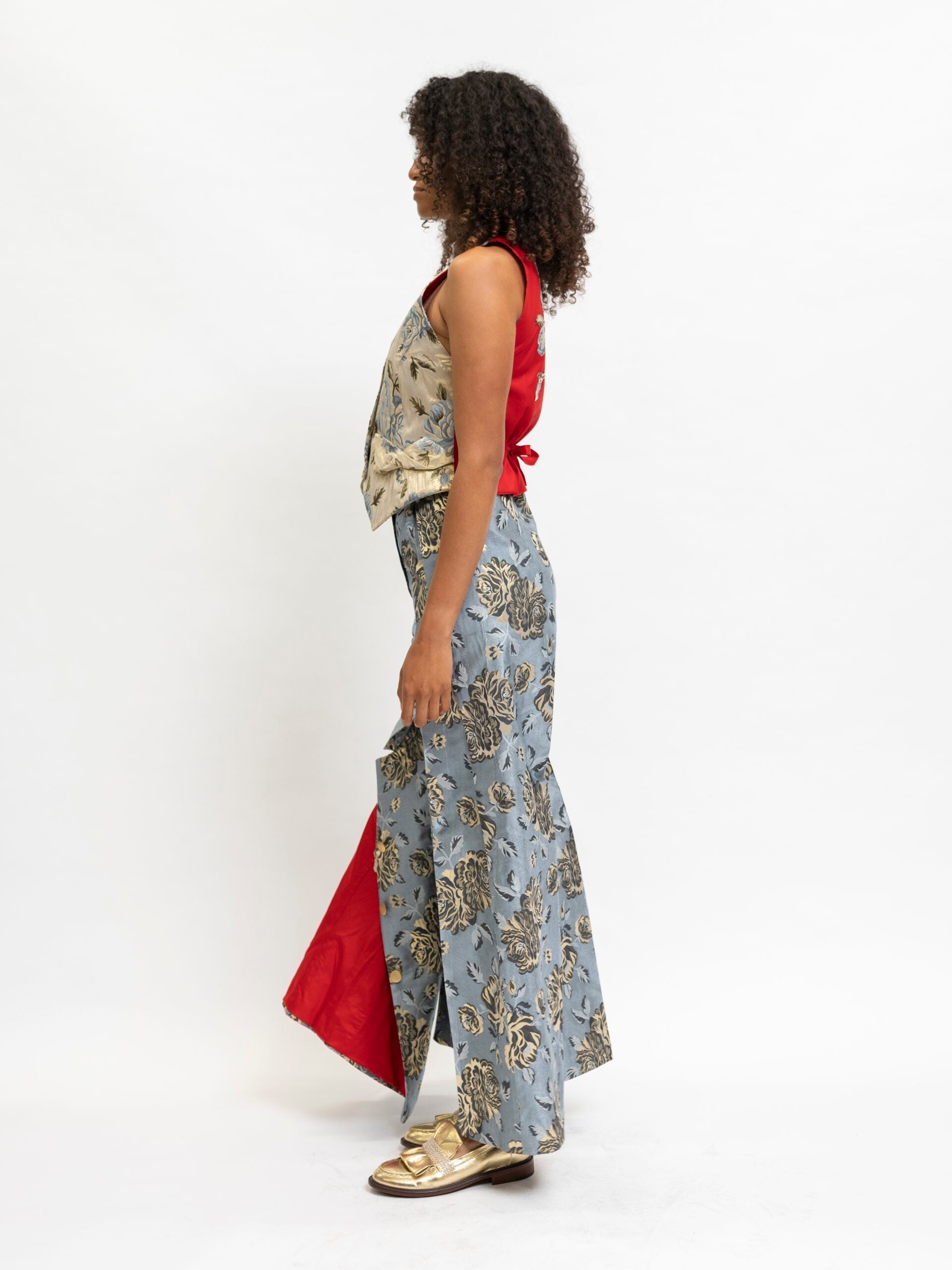 Pants Floral Blue Palazzo