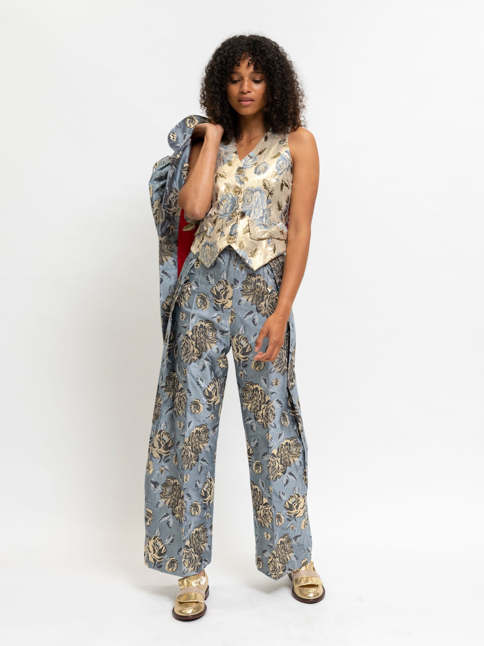 Pants Floral Blue Palazzo