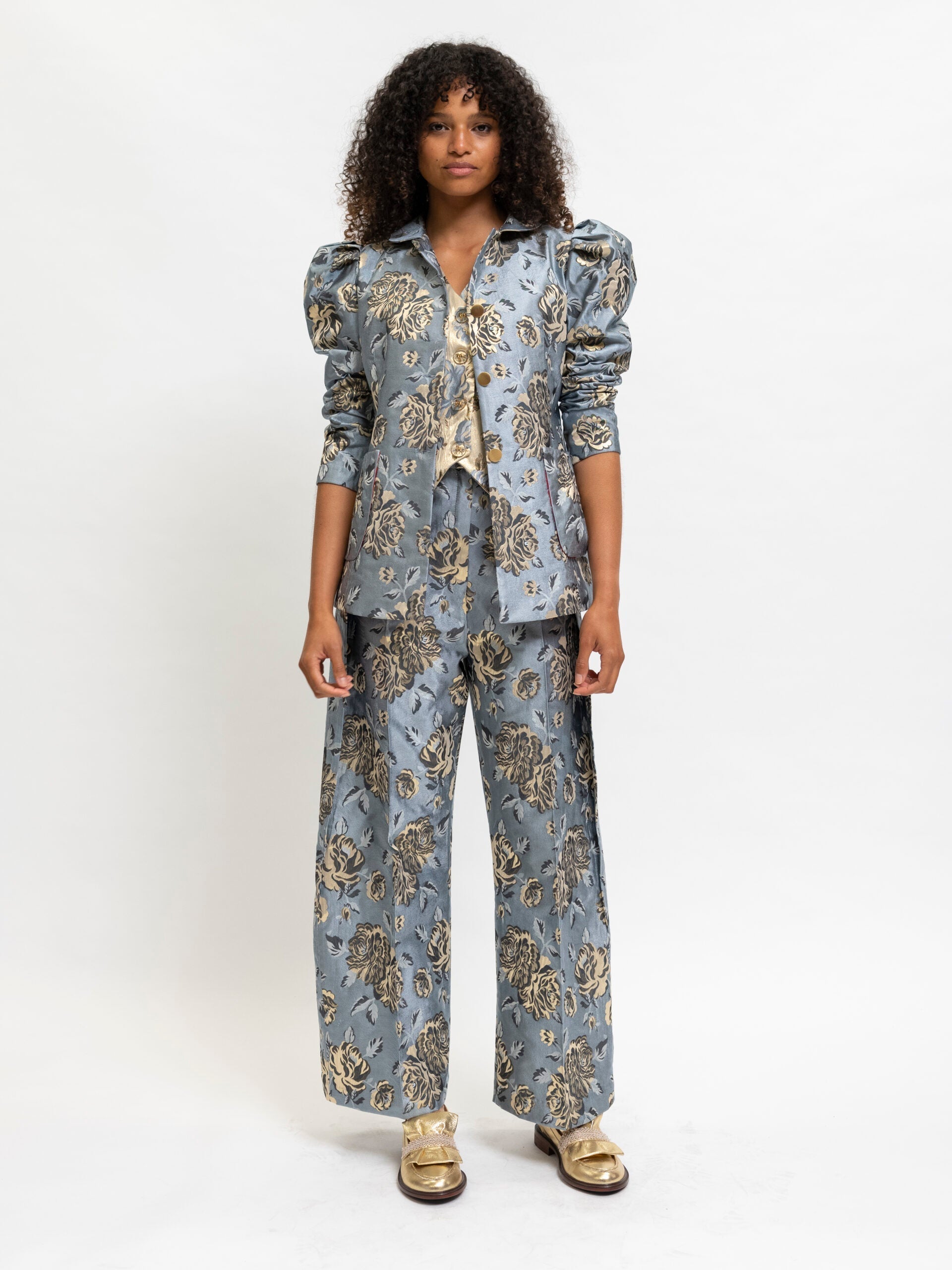 Pants Floral Blue Palazzo