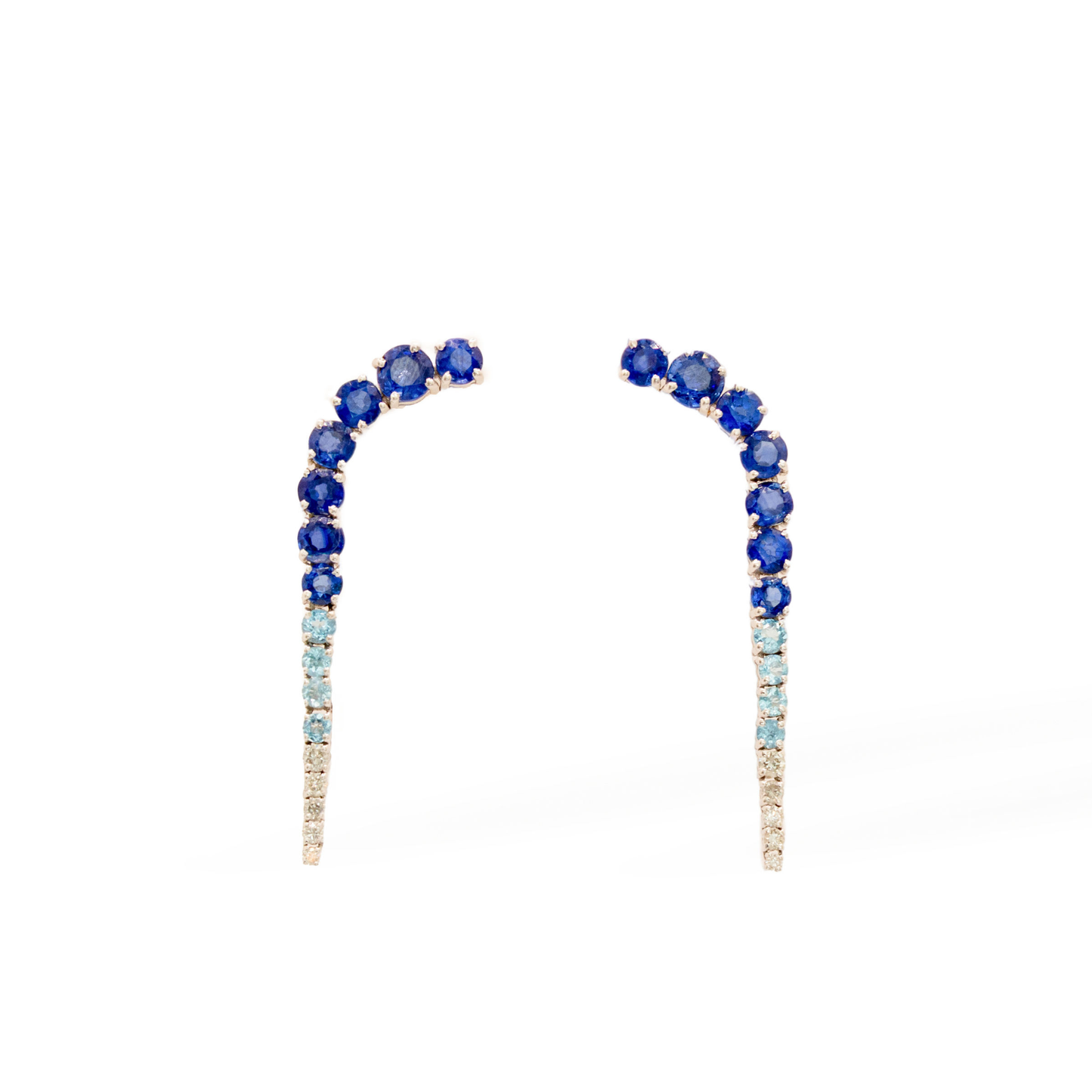 14K Gold Blue Cascade Earrings