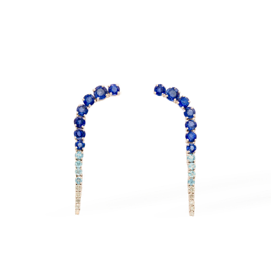 14K Gold Blue Cascade Earrings