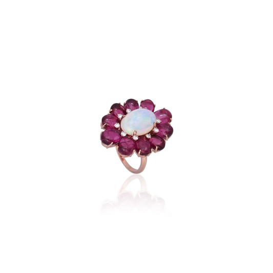 Opaline Blossom Ring