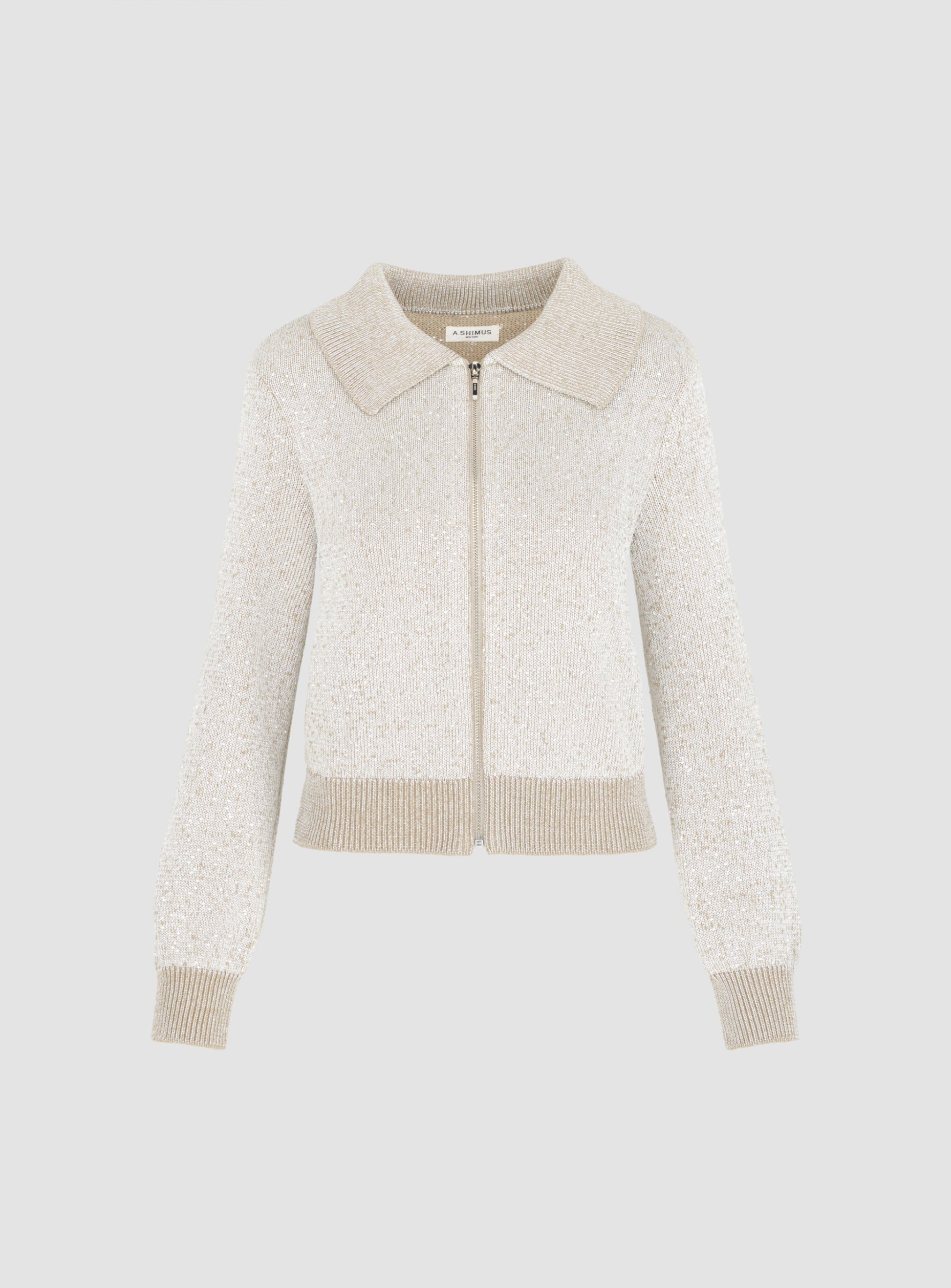 Sequin-Kissed Cotton Cardigan