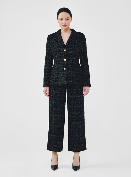 Single-Breasted Fancy Tweed Jacket