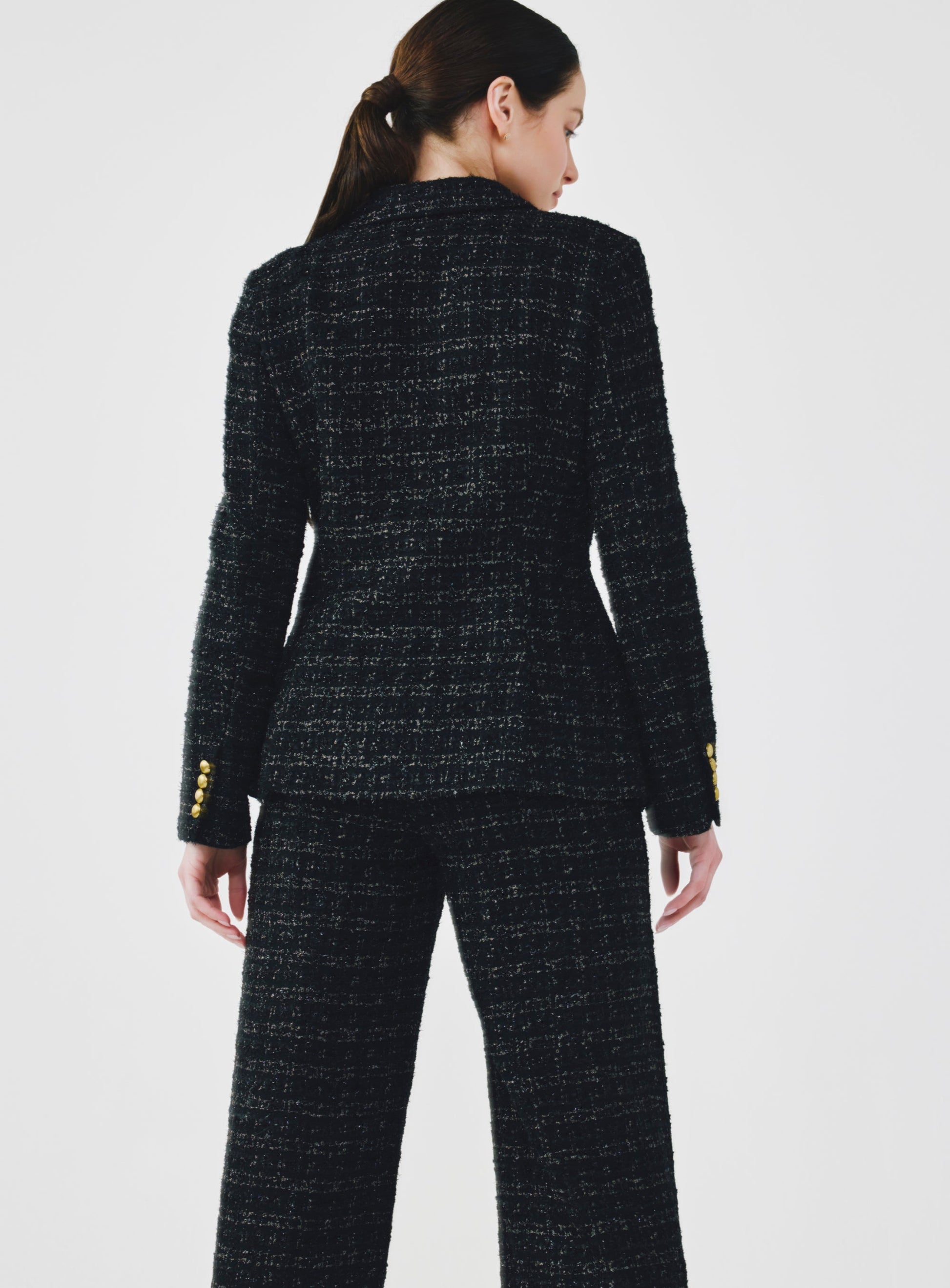 Single-Breasted Fancy Tweed Jacket