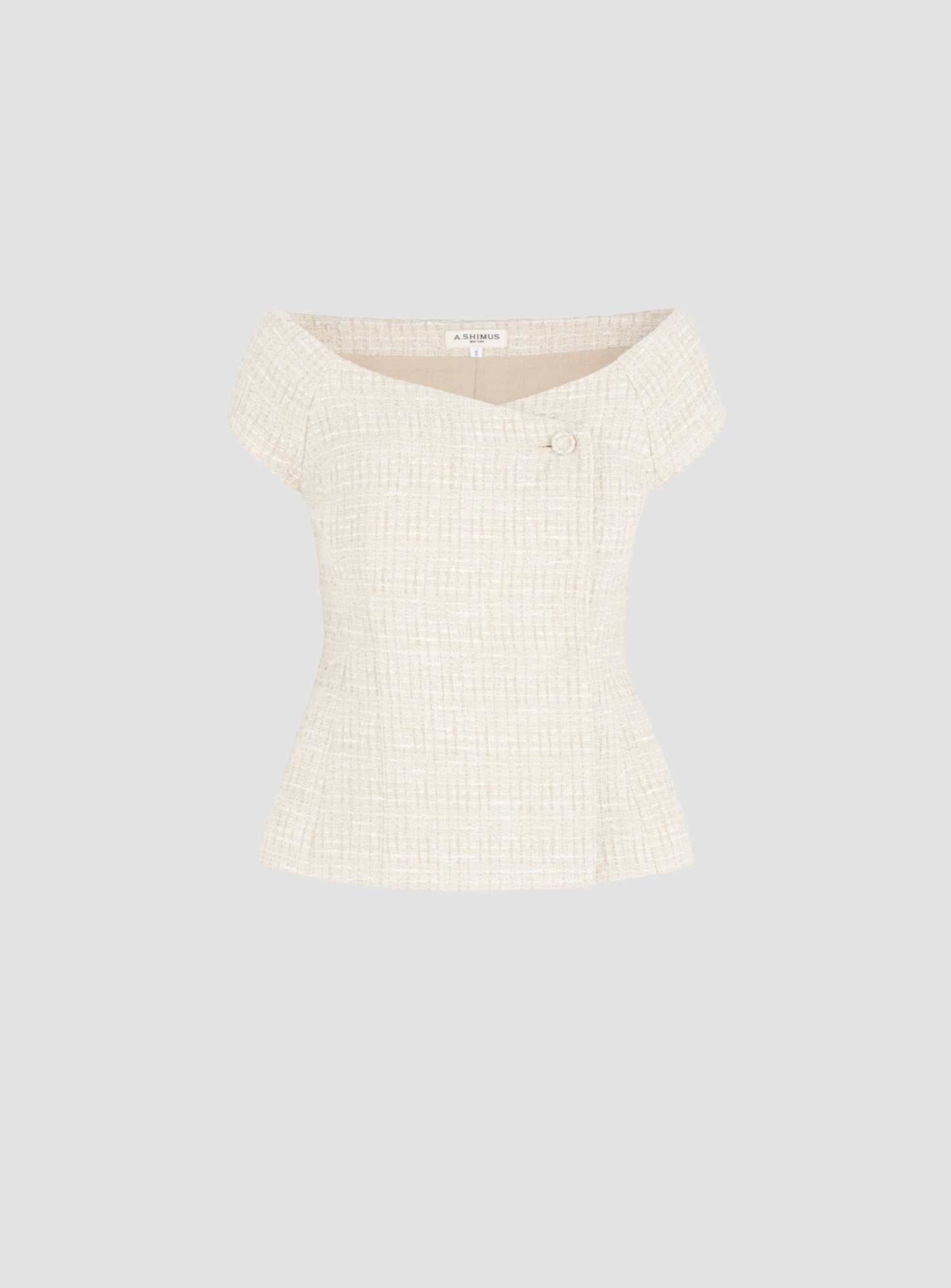 Tailored Fancy Tweed Bardot Top