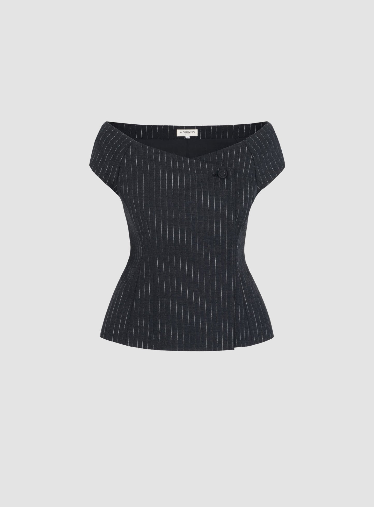 Tailored Pinstripe Bardot Top