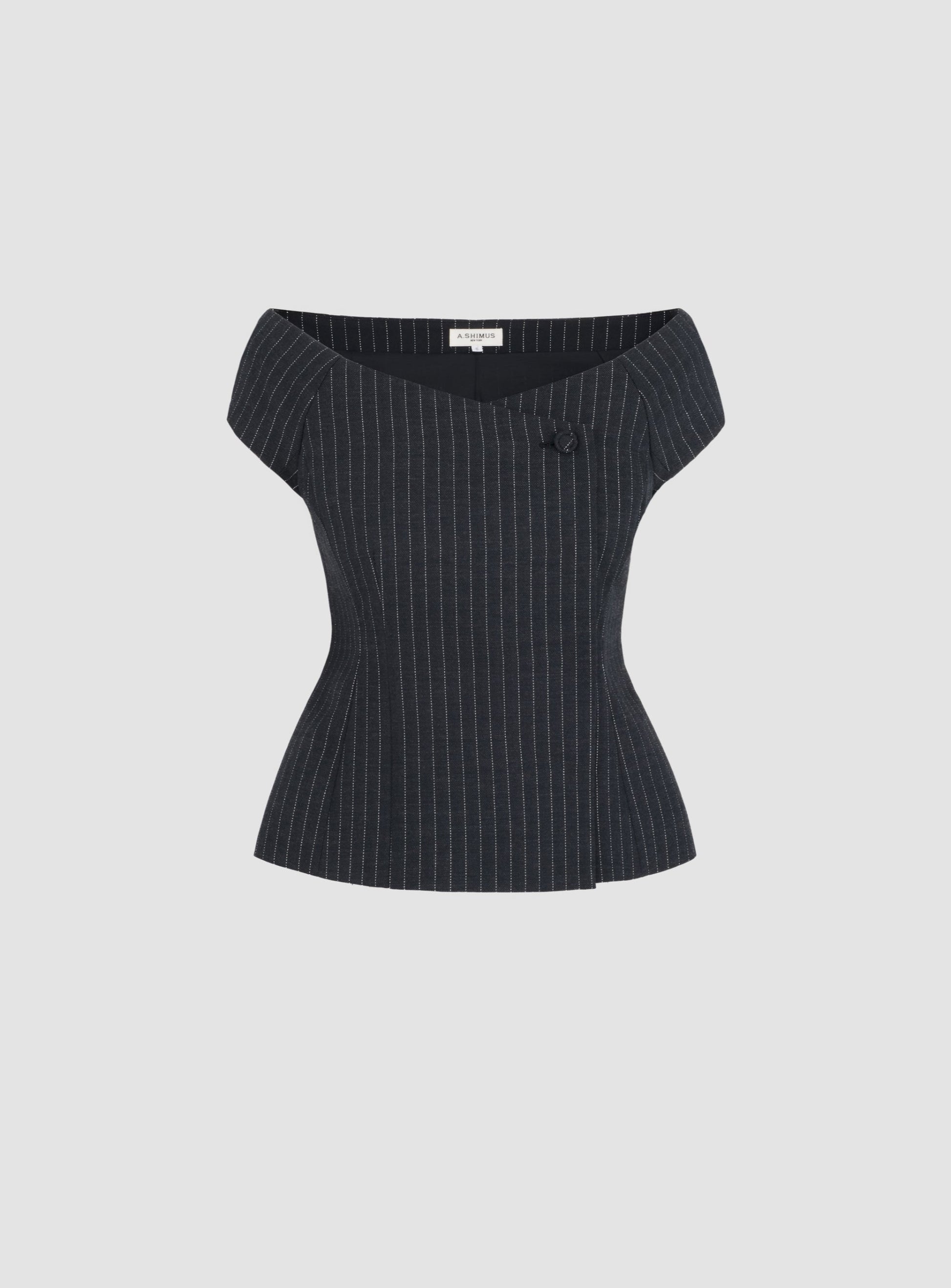 Tailored Pinstripe Bardot Top