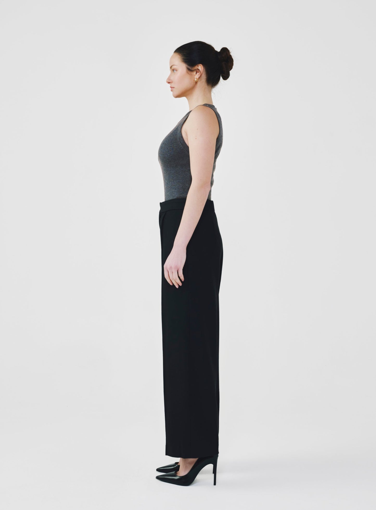Wide Leg Pants with Elastic Waistband