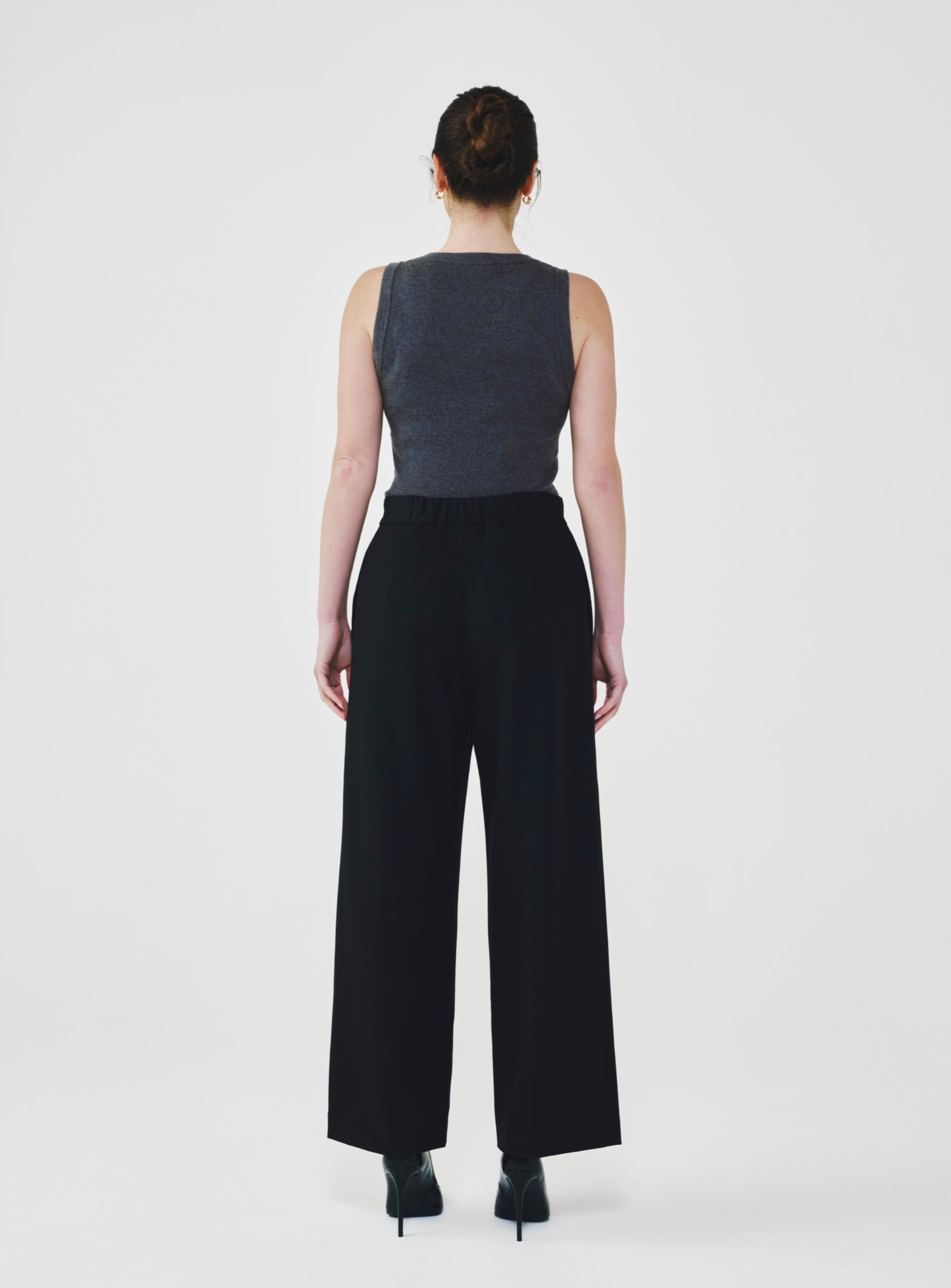 Wide Leg Pants with Elastic Waistband