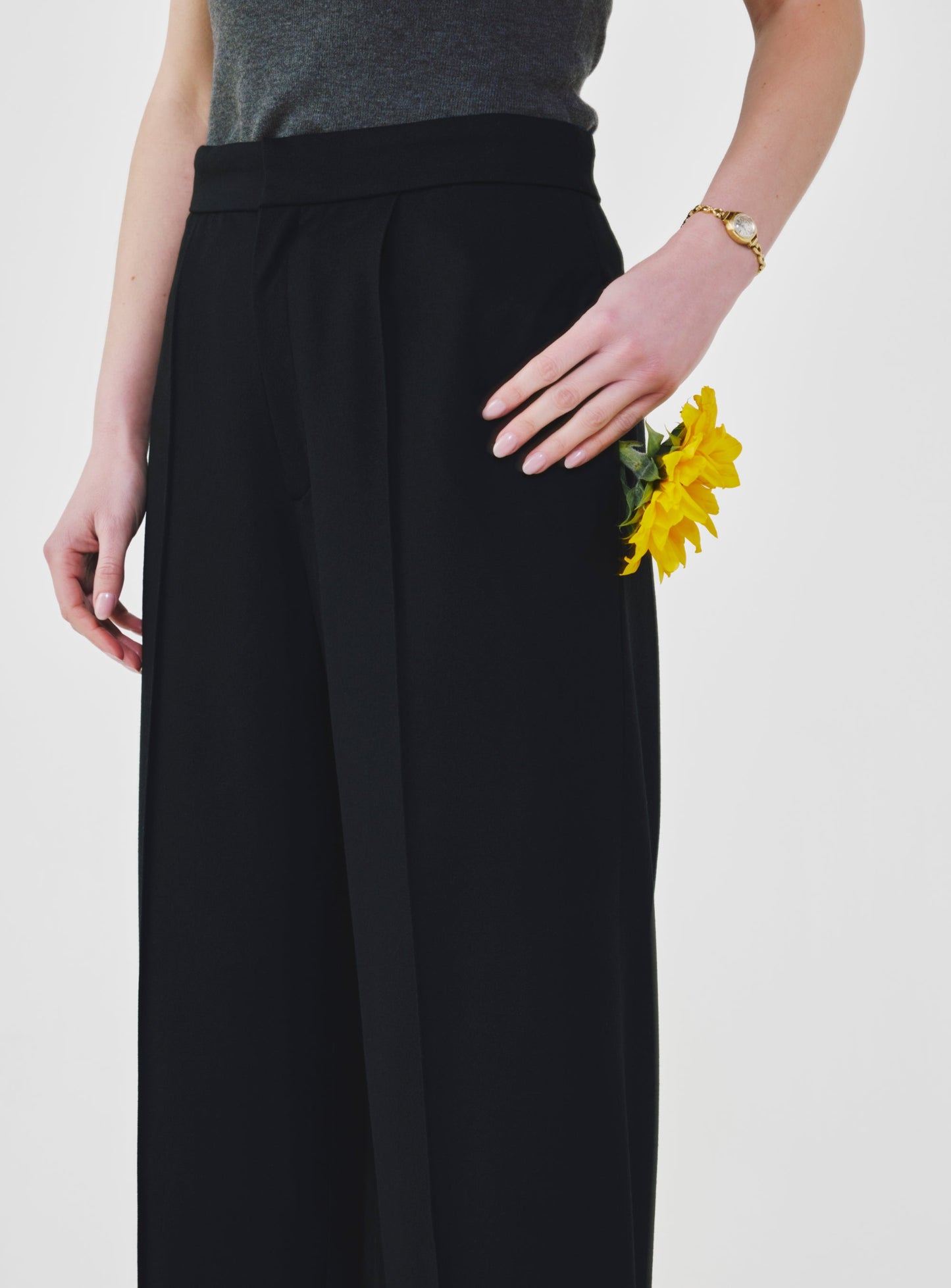 Wide Leg Pants with Elastic Waistband