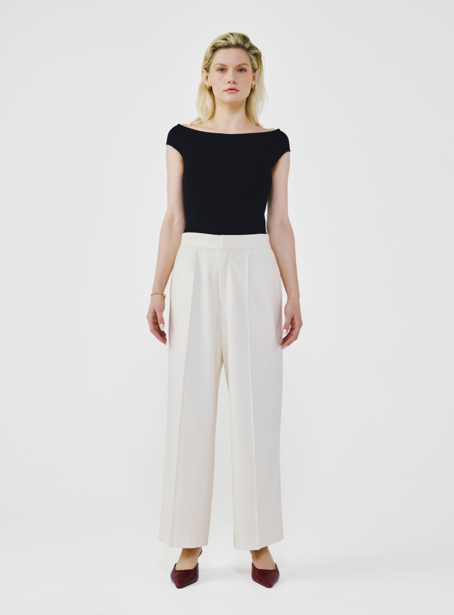 Wide Leg Pants with Elastic Waistband