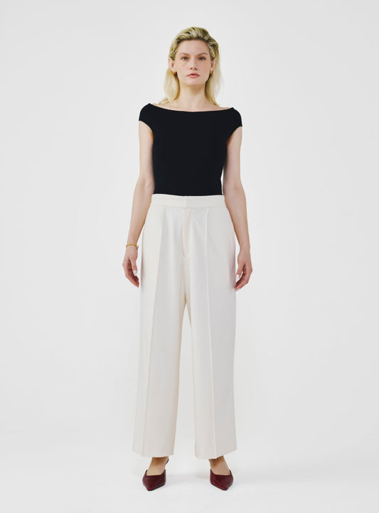 Wide Leg Pants with Elastic Waistband