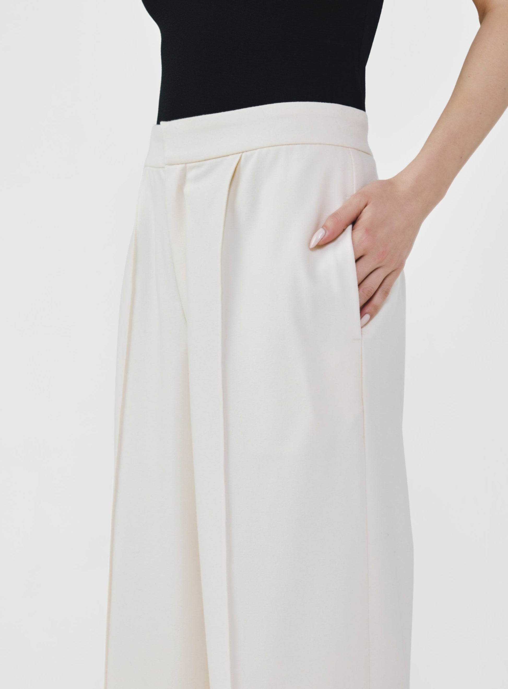 Wide Leg Pants with Elastic Waistband