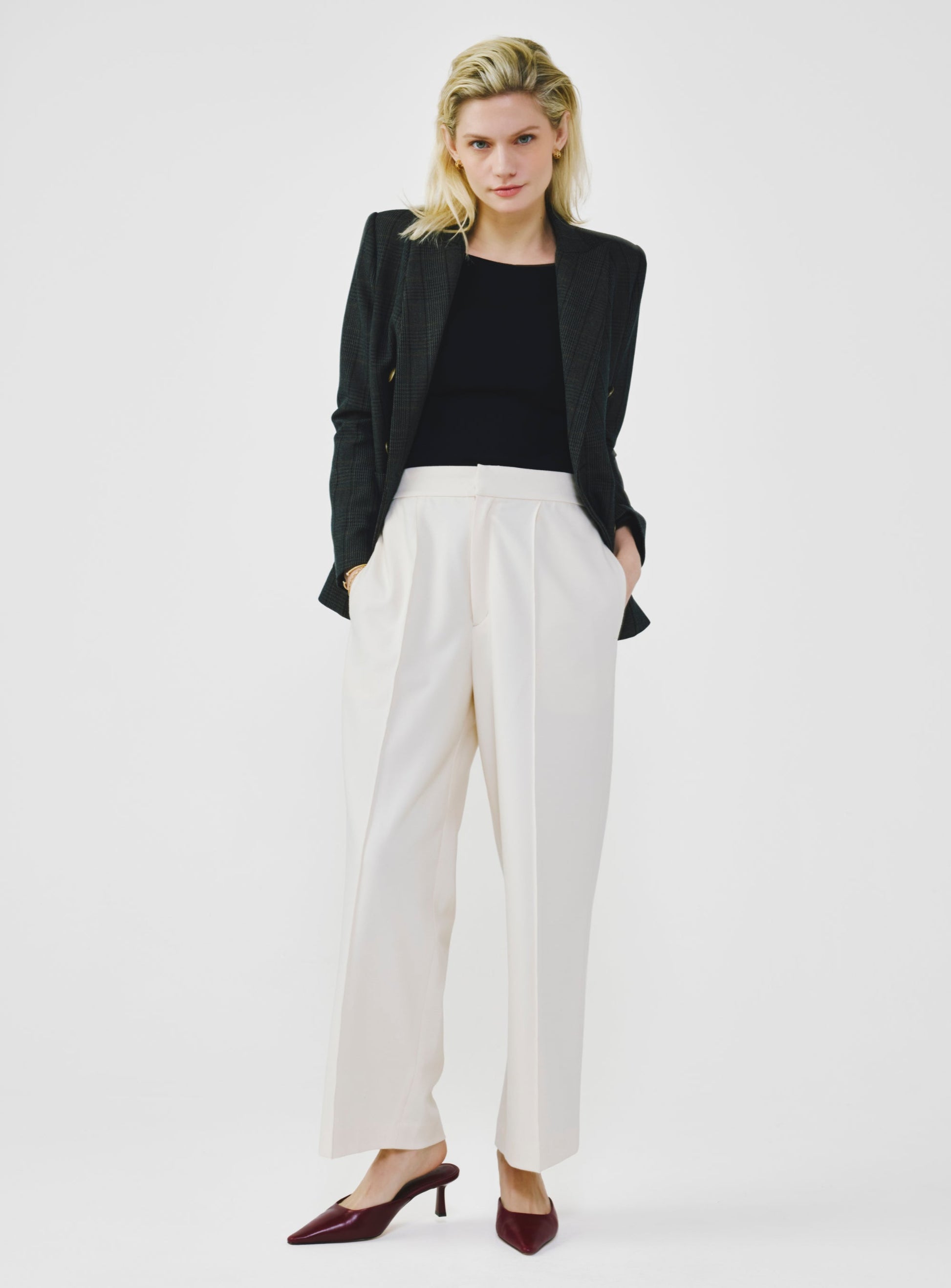 Wide Leg Pants with Elastic Waistband