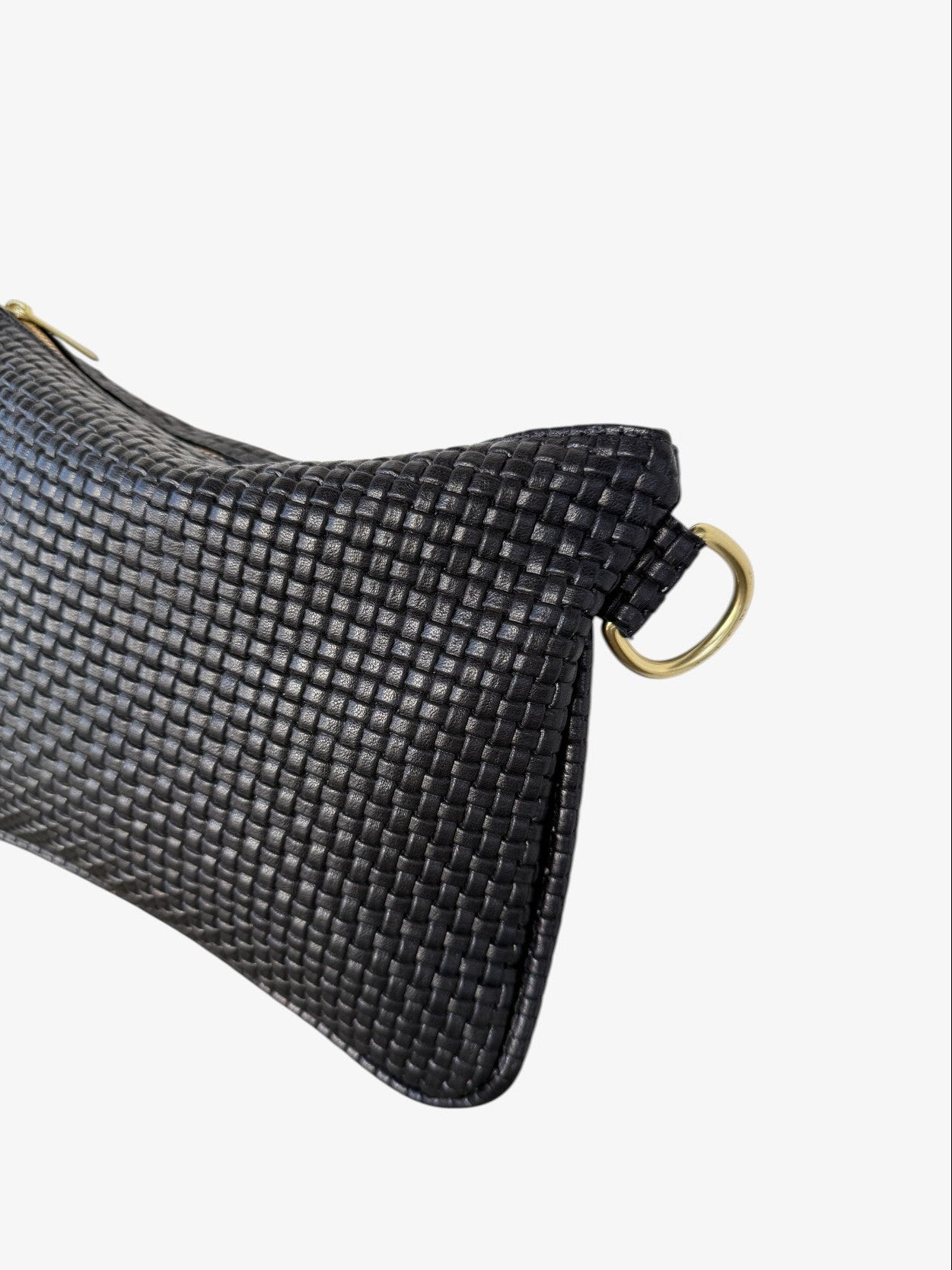 Alice Crossbody Bag, Black Embossed Leather