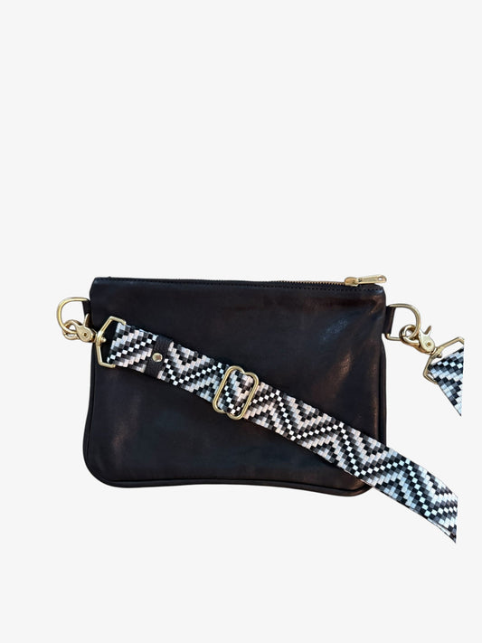 Alice Crossbody Bag, Black Leather