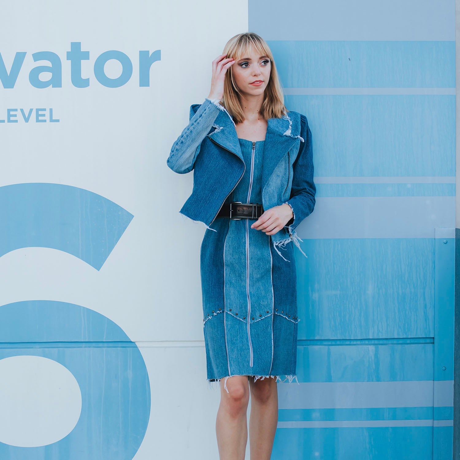 Sadie Dress – Two-Toned Denim Sheath