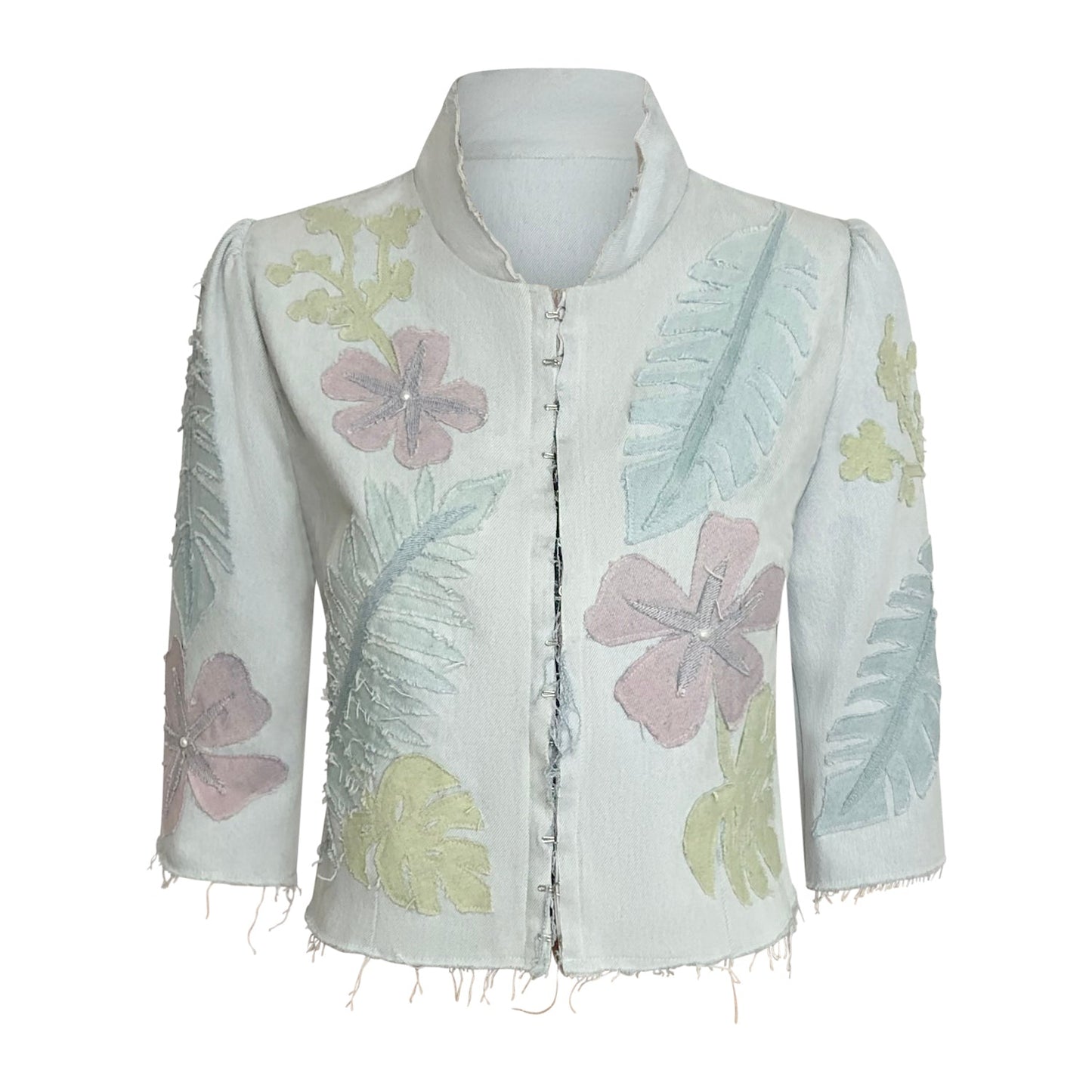 Audrey Tropical Jacket – Bleached Denim