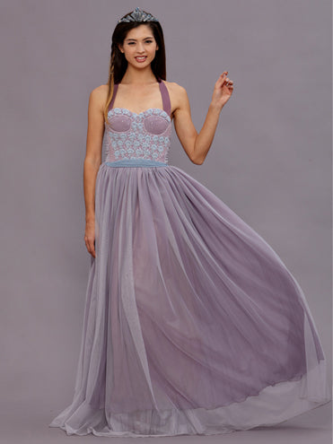 Ava Lavender Beaded Gown