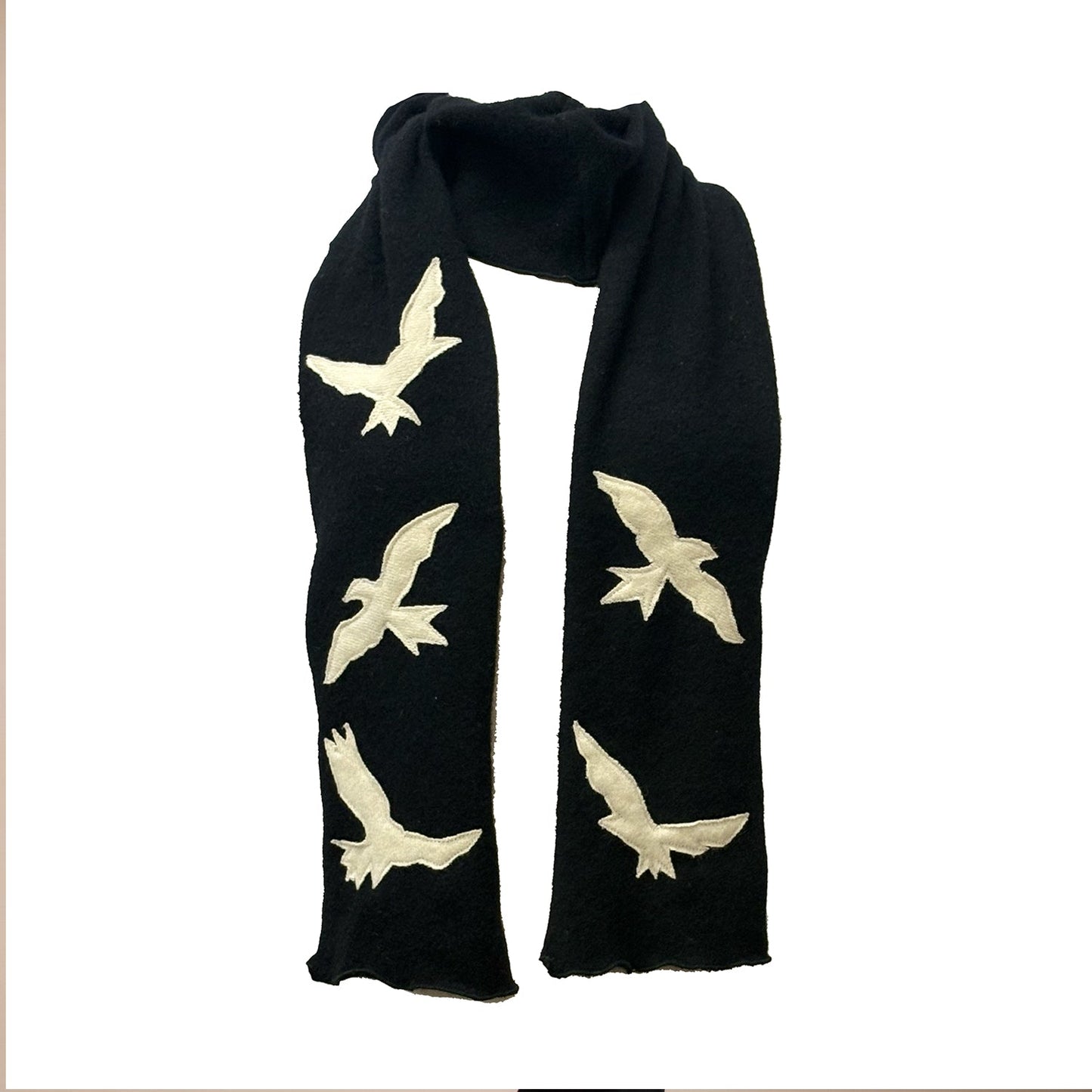 Birds Scarf-Black