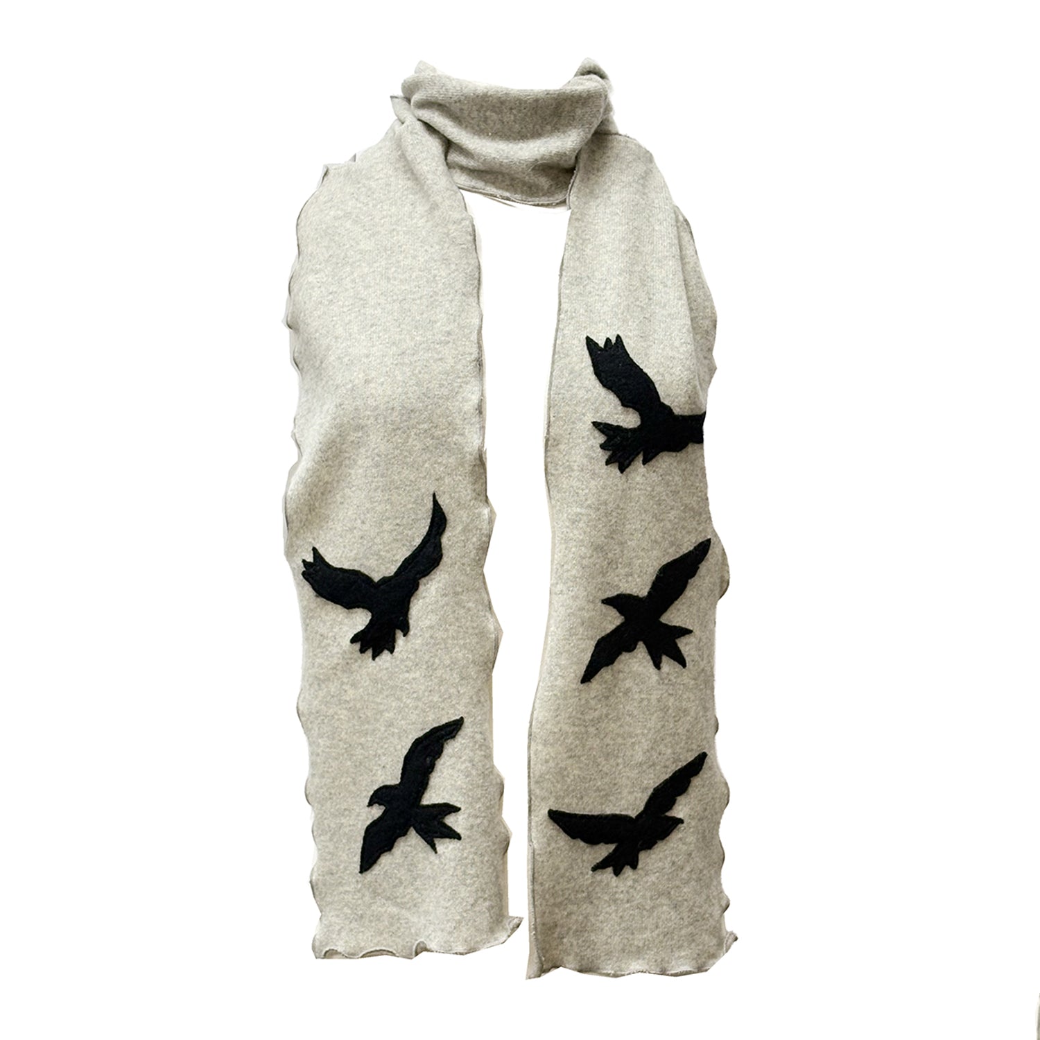 Birds Scarf-Grey