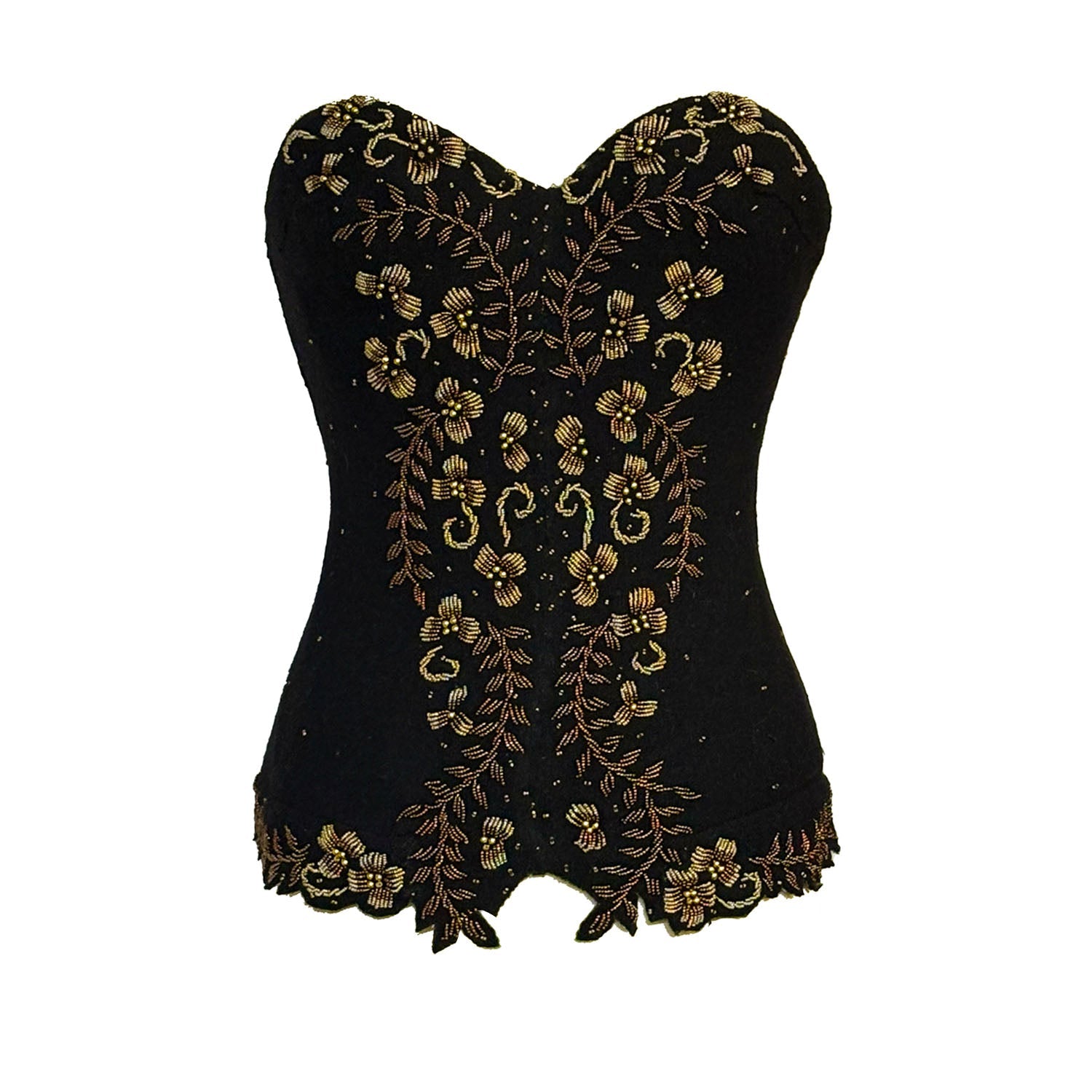 Isadora Bustier-Vintage Beaded Wool