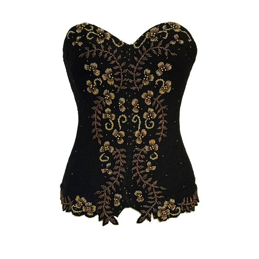 Isadora Bustier-Vintage Beaded Wool
