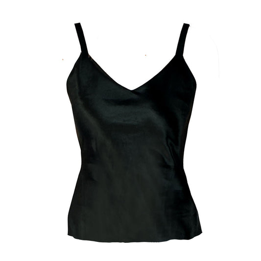 Megan Camisole –Hemp/Silk Satin-Black