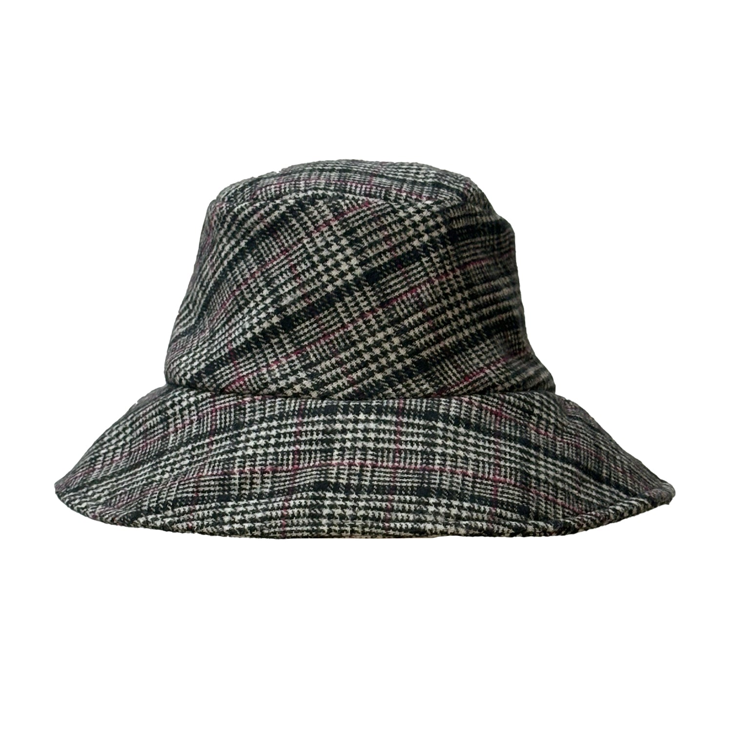 Plaid Bucket Hat — Black Wool