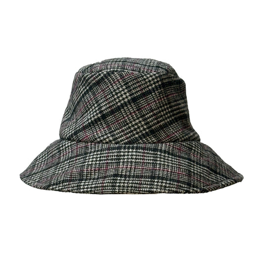 Plaid Bucket Hat — Black Wool