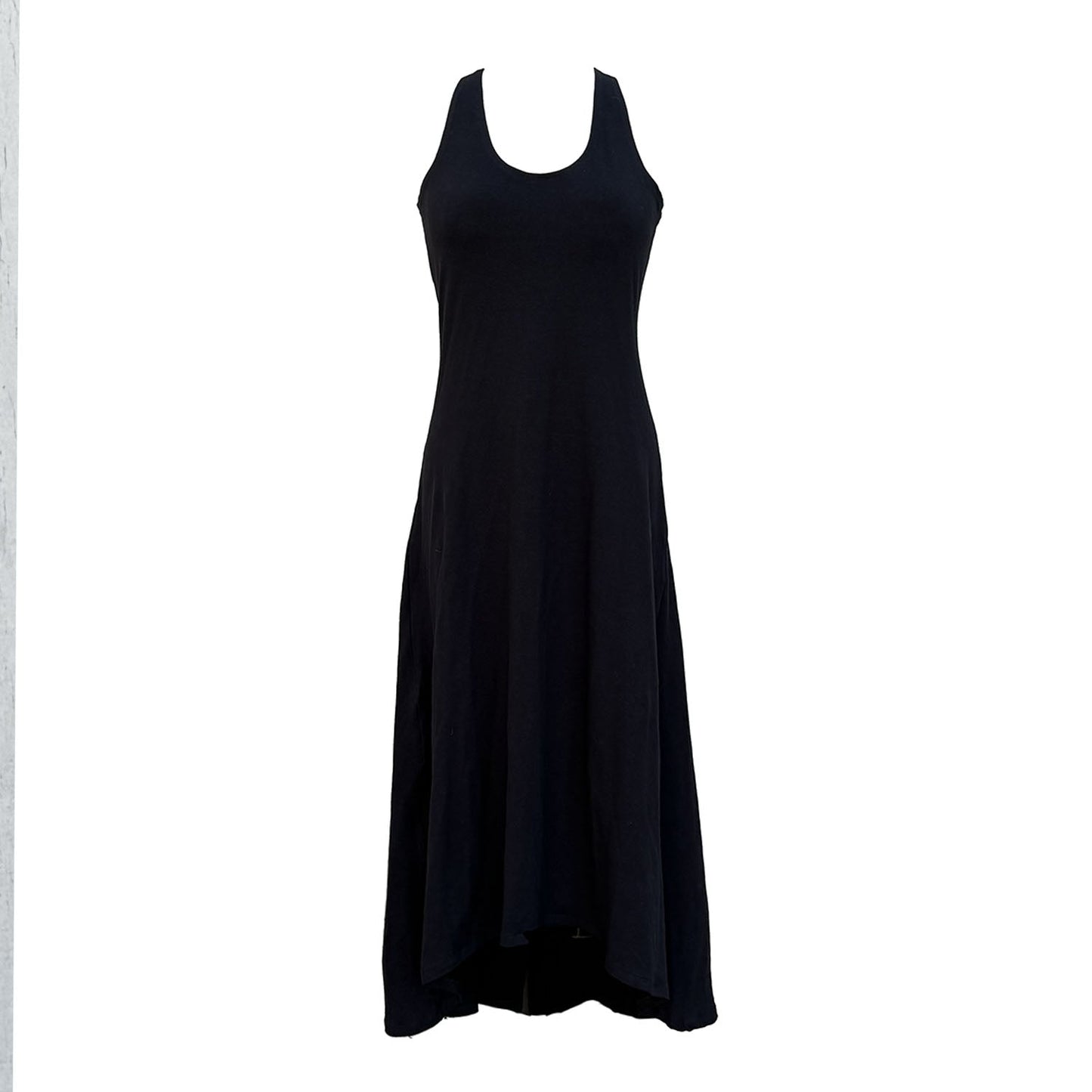 Rhea Dress — Racerback Hemp High/Low- Black